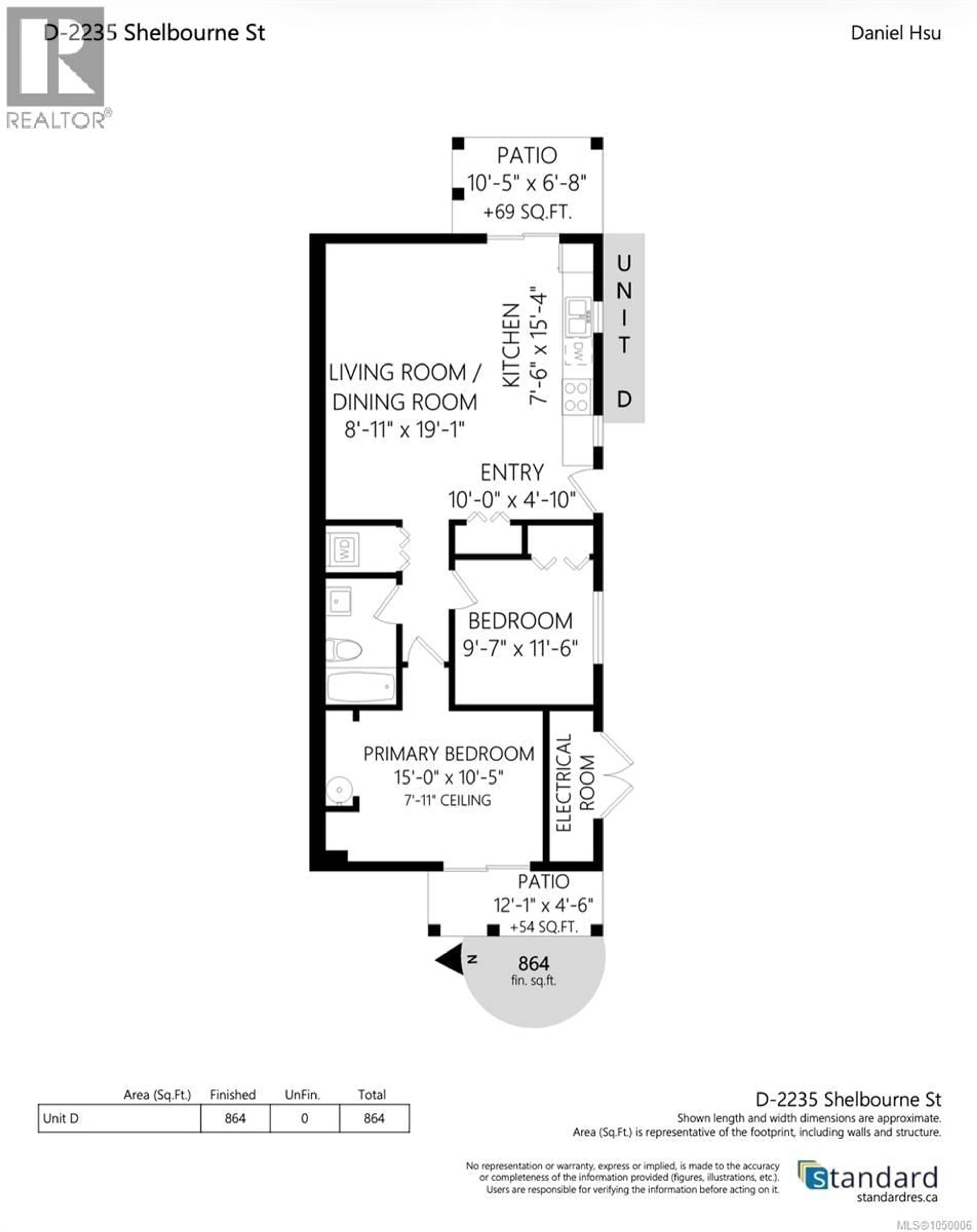 Floor plan for D - 2235 SHELBOURNE STREET, Victoria British Columbia V8R4L2