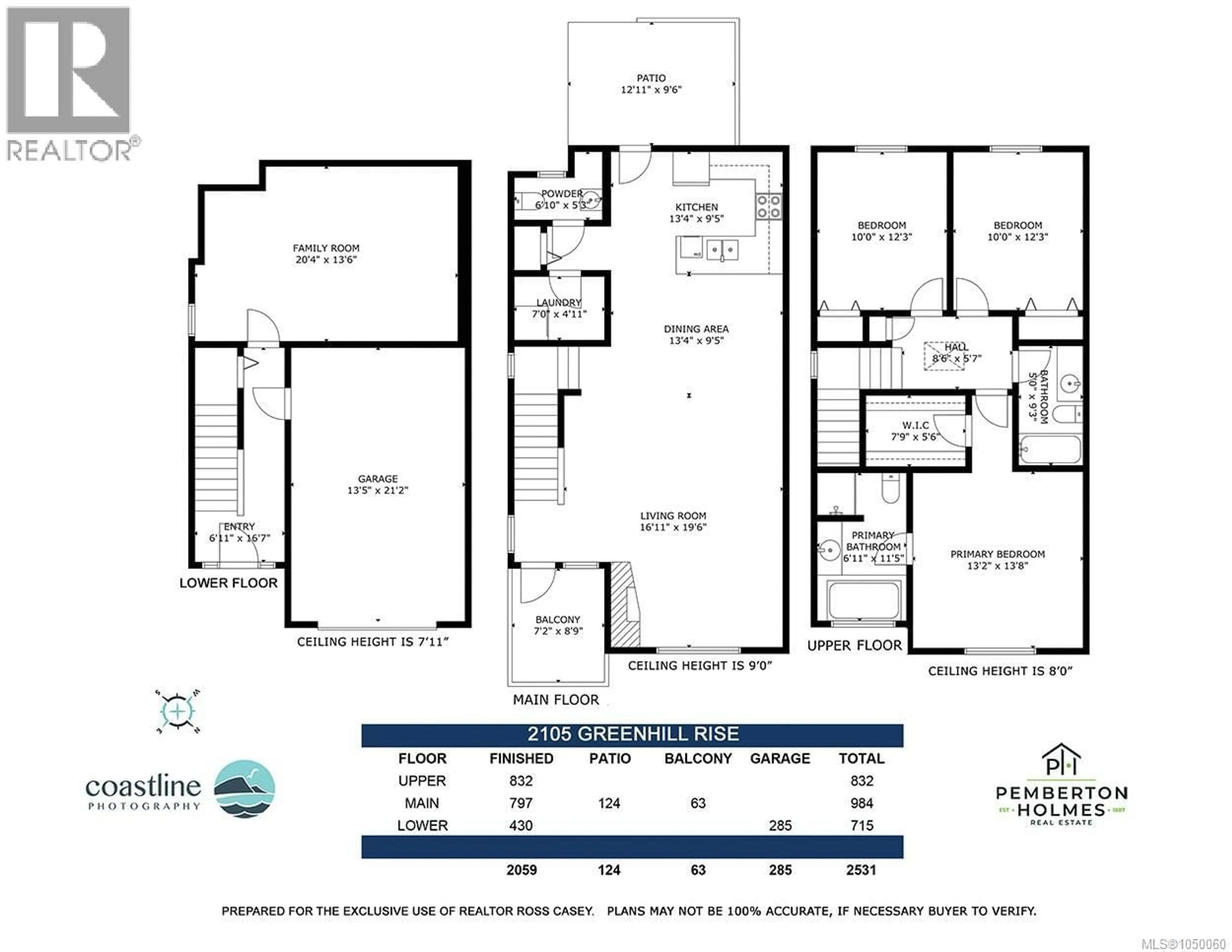 Floor plan for 2105 GREENHILL RISE, Langford British Columbia V9B0J1