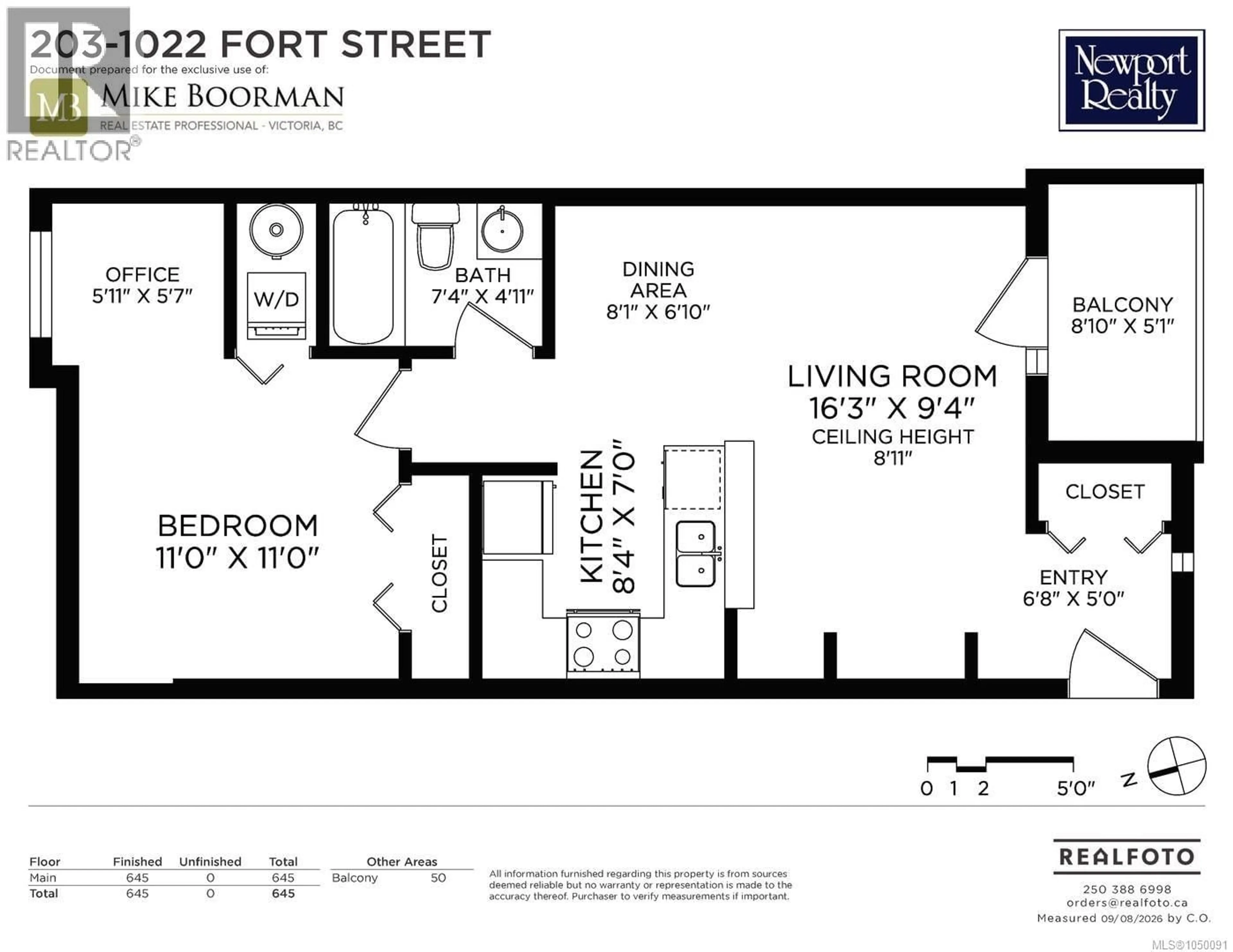 Floor plan for 203 - 1022 FORT STREET, Victoria British Columbia V8V3K4