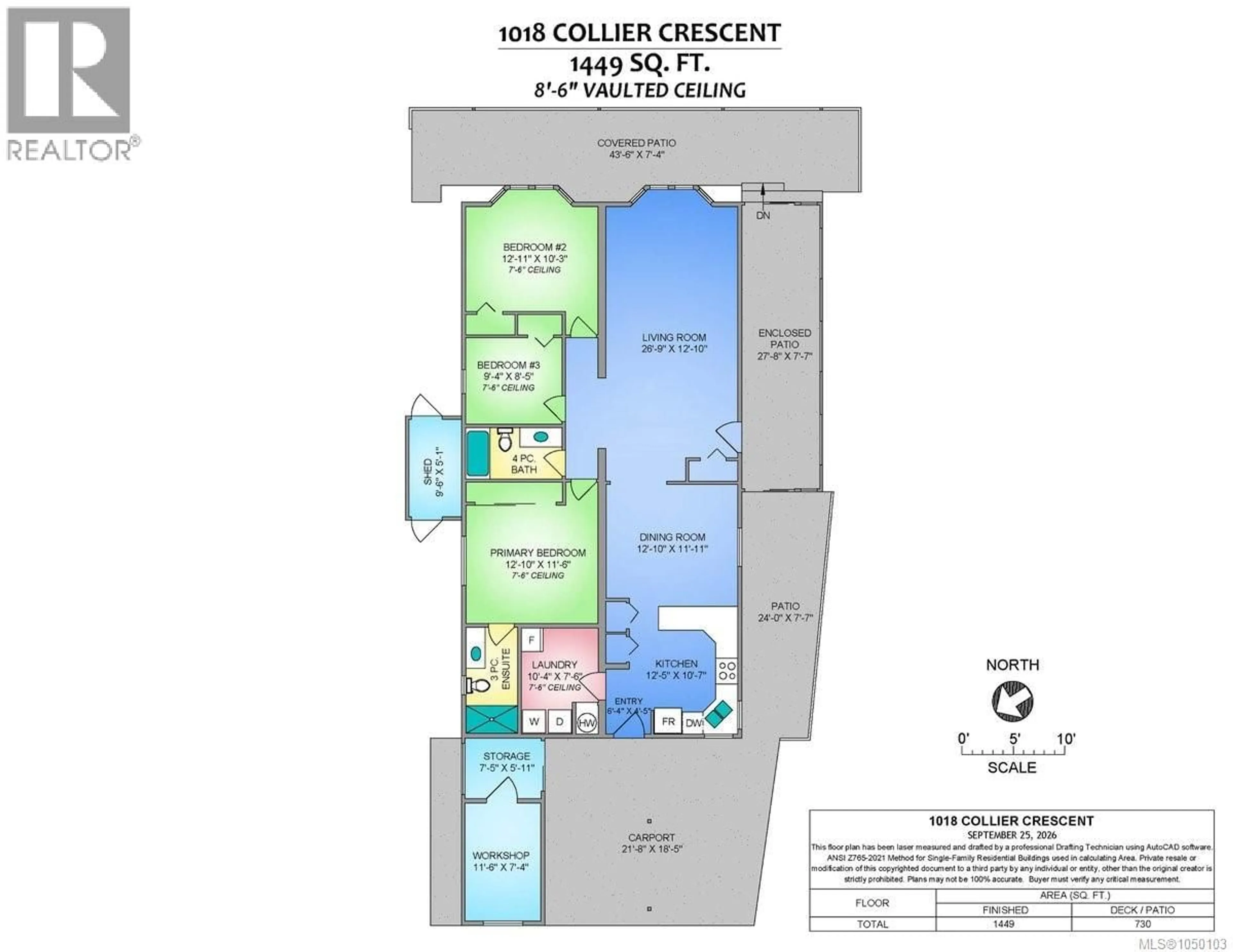 Floor plan for 1018 COLLIER CRESCENT, Nanaimo British Columbia V9R6K6