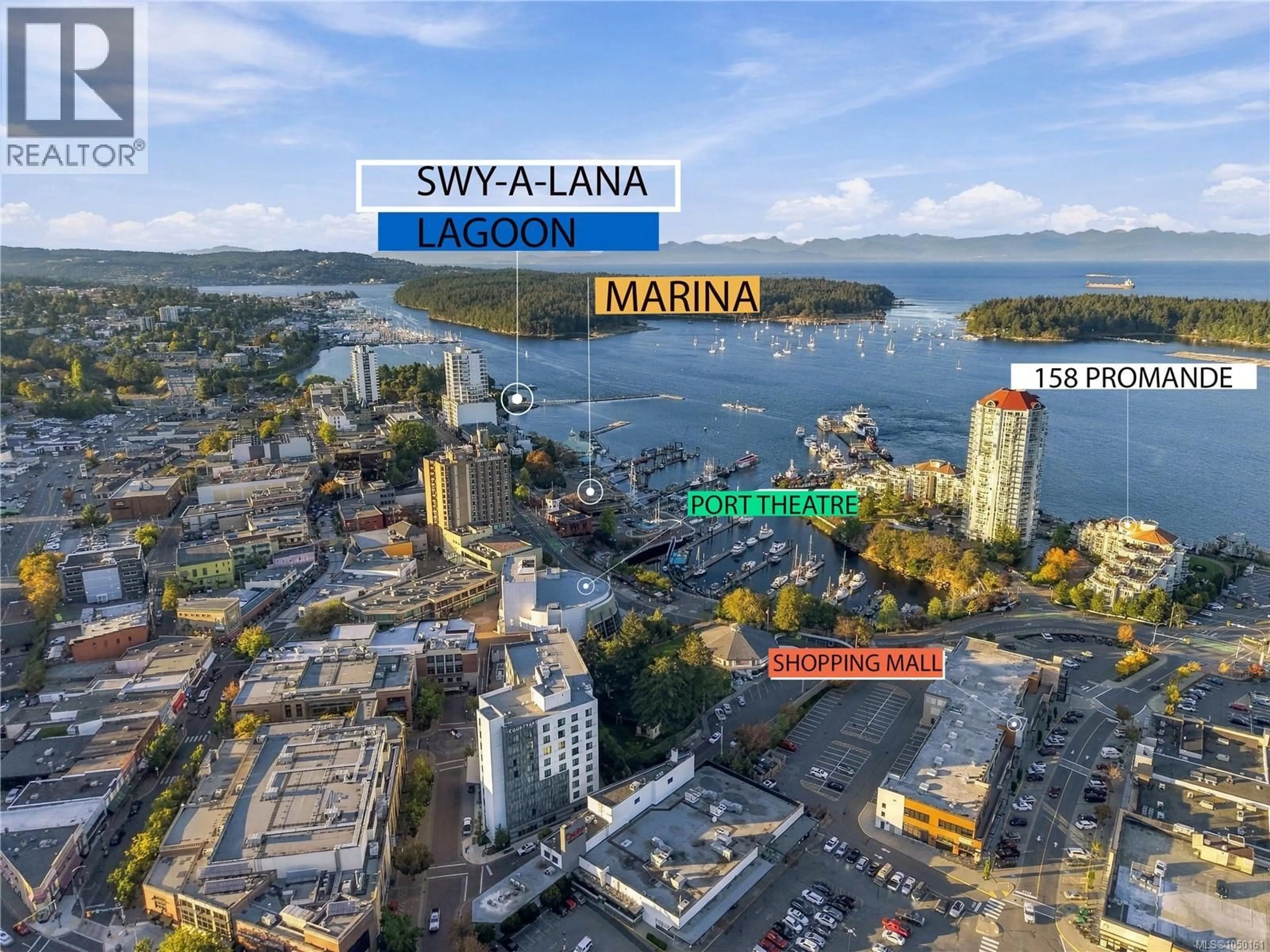 A pic from outside/outdoor area/front of a property/back of a property/a pic from drone, water/lake/river/ocean view for 402 - 158 PROMENADE DRIVE, Nanaimo British Columbia V9R6M7