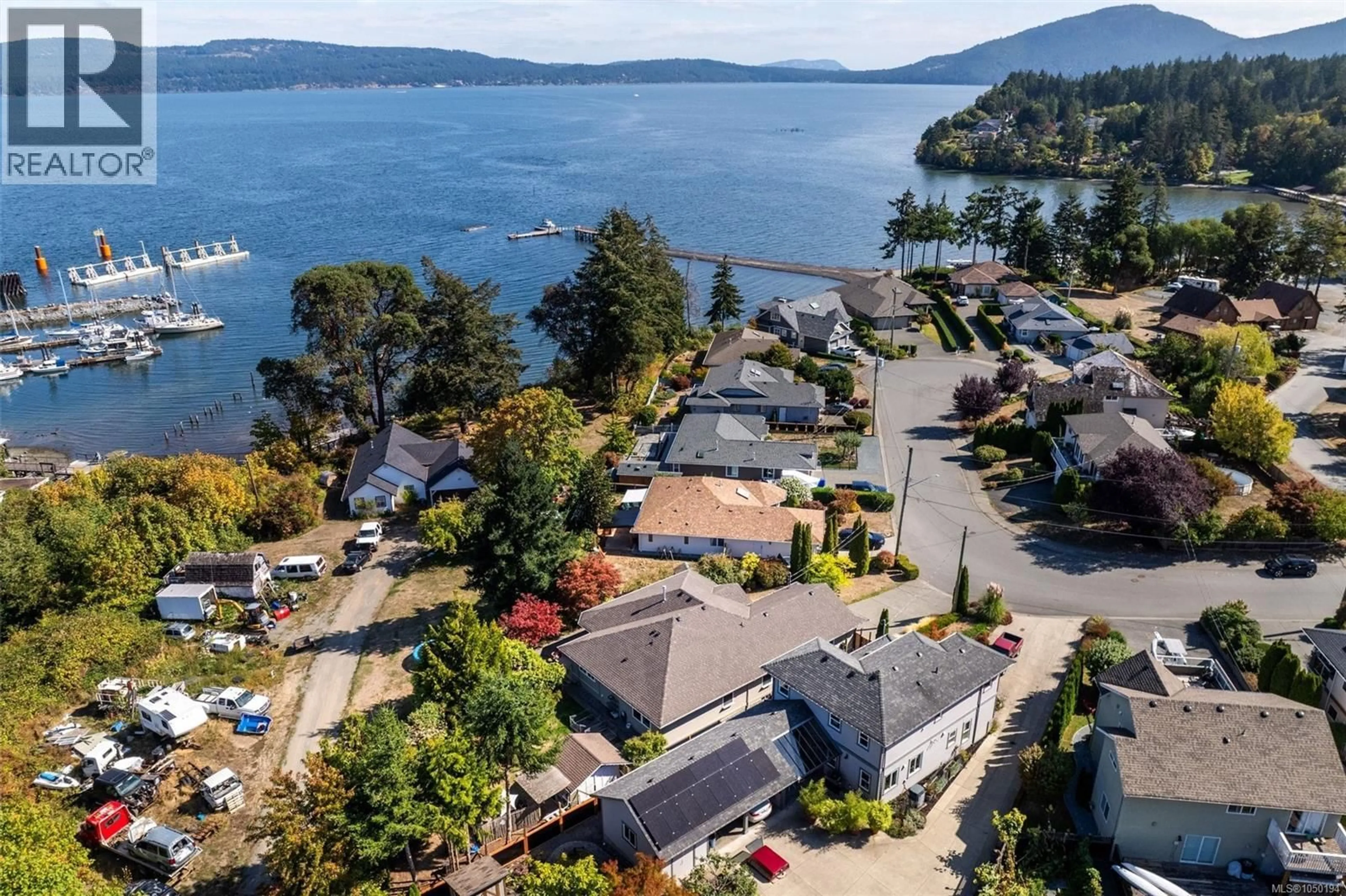 A pic from outside/outdoor area/front of a property/back of a property/a pic from drone, water/lake/river/ocean view for 8102 SPINNAKER PLACE, Crofton British Columbia V0R1R0