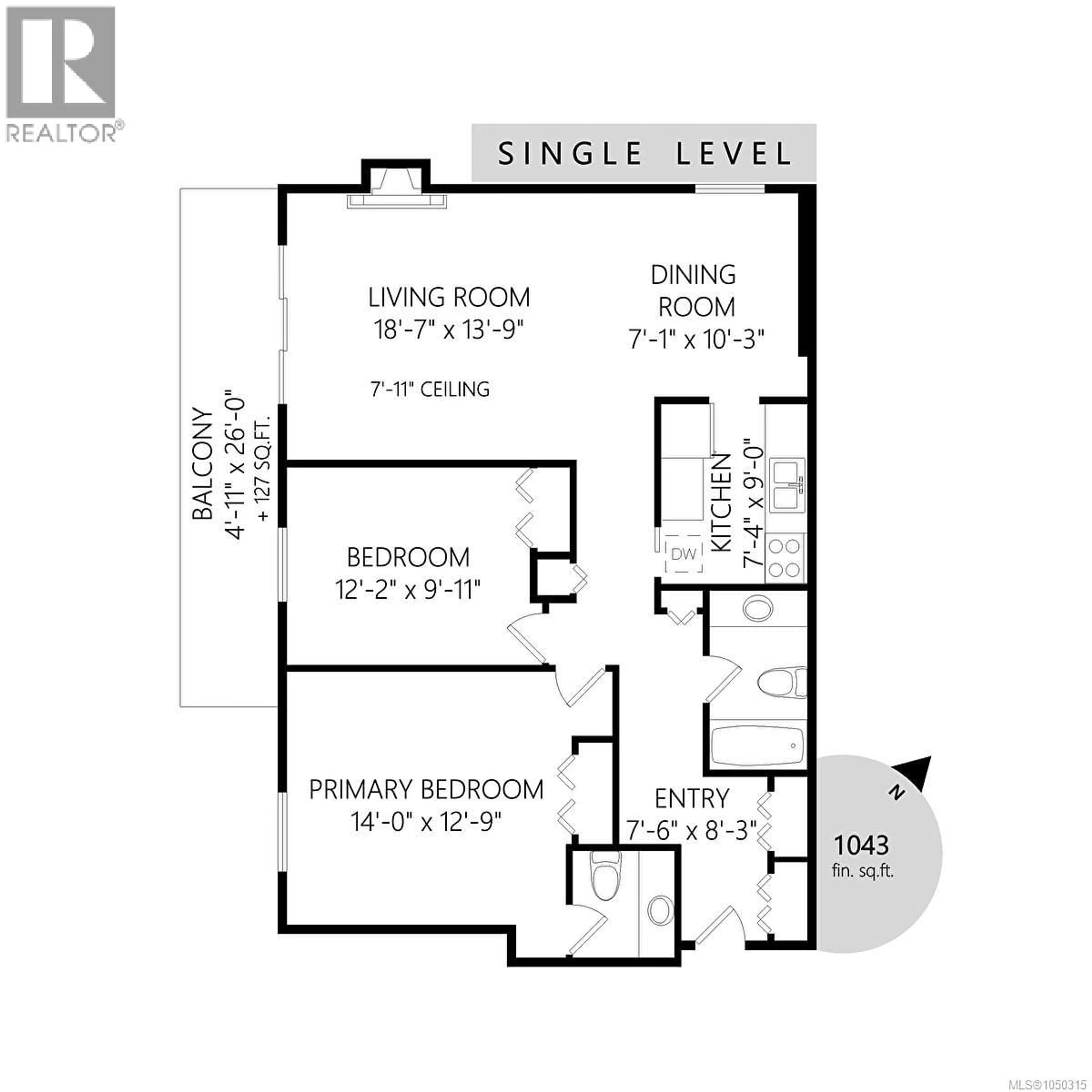 Floor plan for 101 - 1050 PARK BOULEVARD, Victoria British Columbia V8V2T4