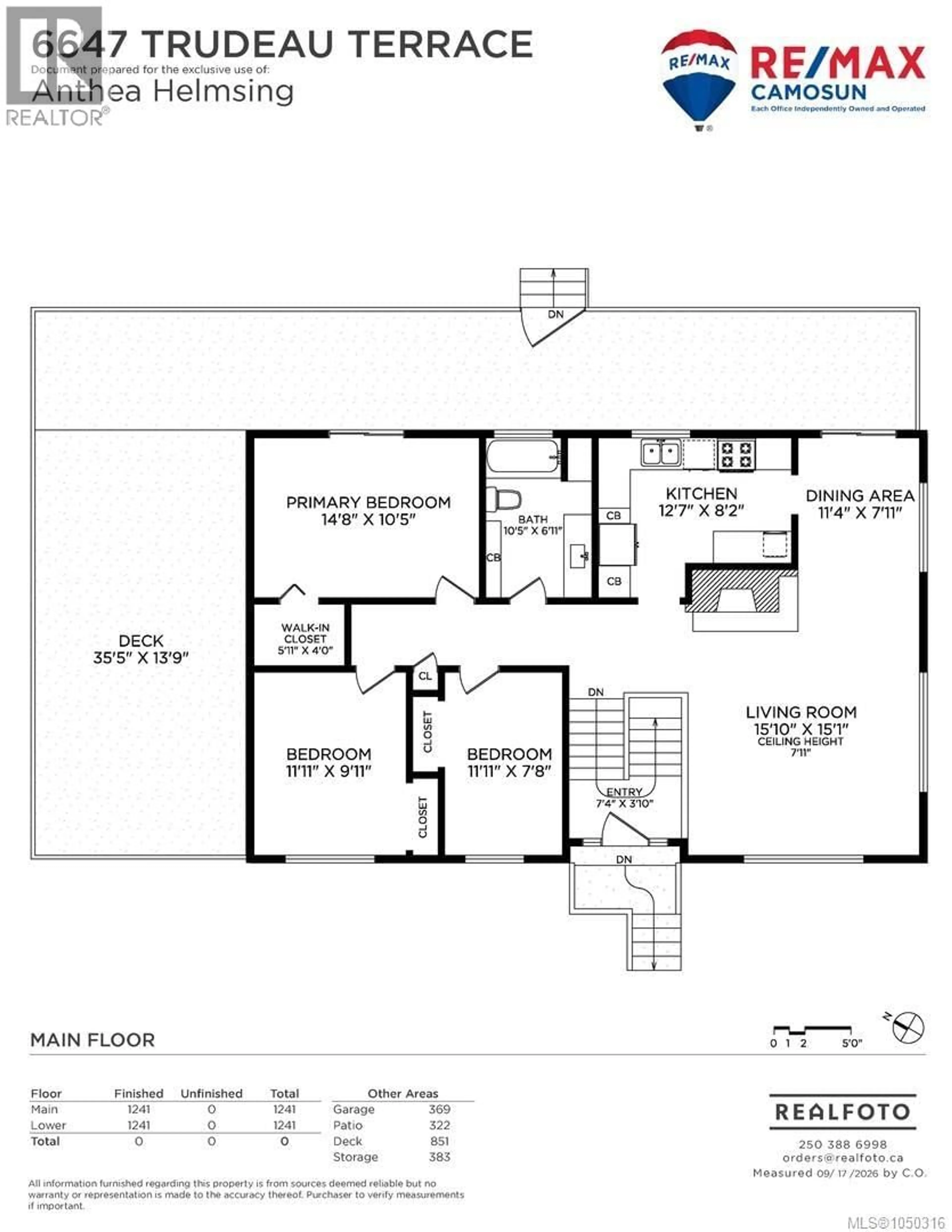 Floor plan for 6647 TRUDEAU TERRACE, Central Saanich British Columbia V8M1A3