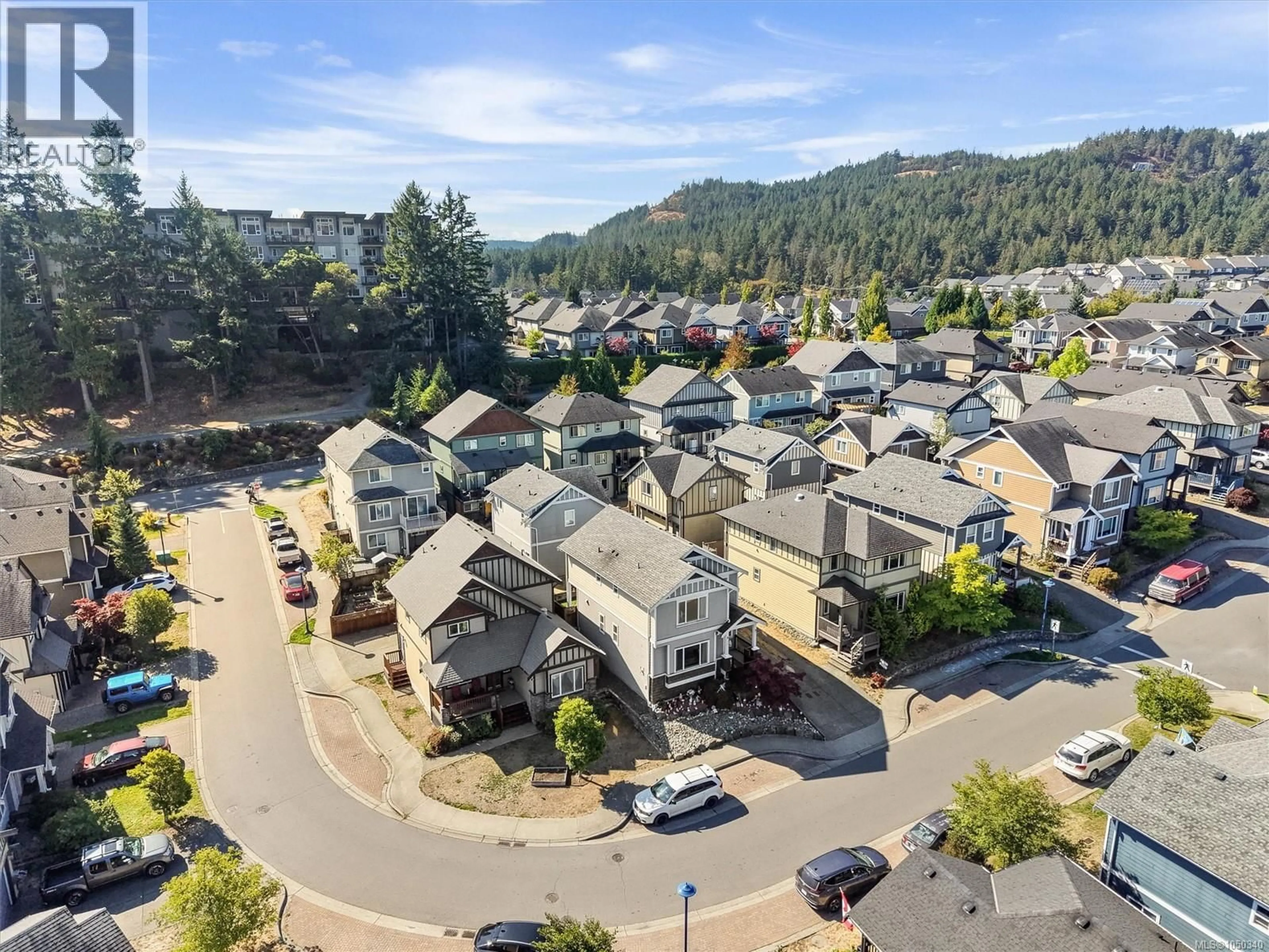 A pic from outside/outdoor area/front of a property/back of a property/a pic from drone, mountain view for 1221 FRESHWATER CRESCENT, Langford British Columbia V9B0L9