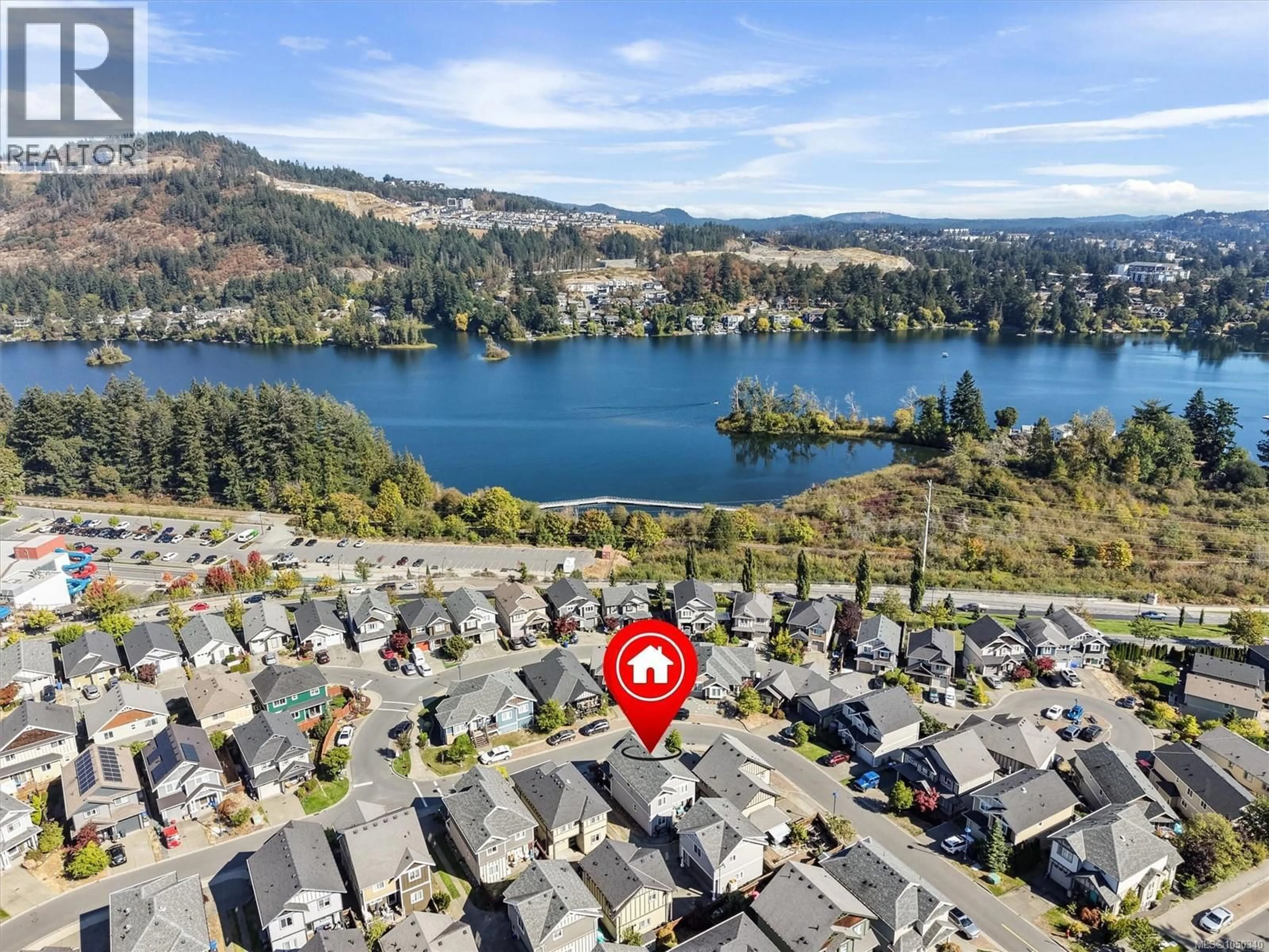 A pic from outside/outdoor area/front of a property/back of a property/a pic from drone, water/lake/river/ocean view for 1221 FRESHWATER CRESCENT, Langford British Columbia V9B0L9