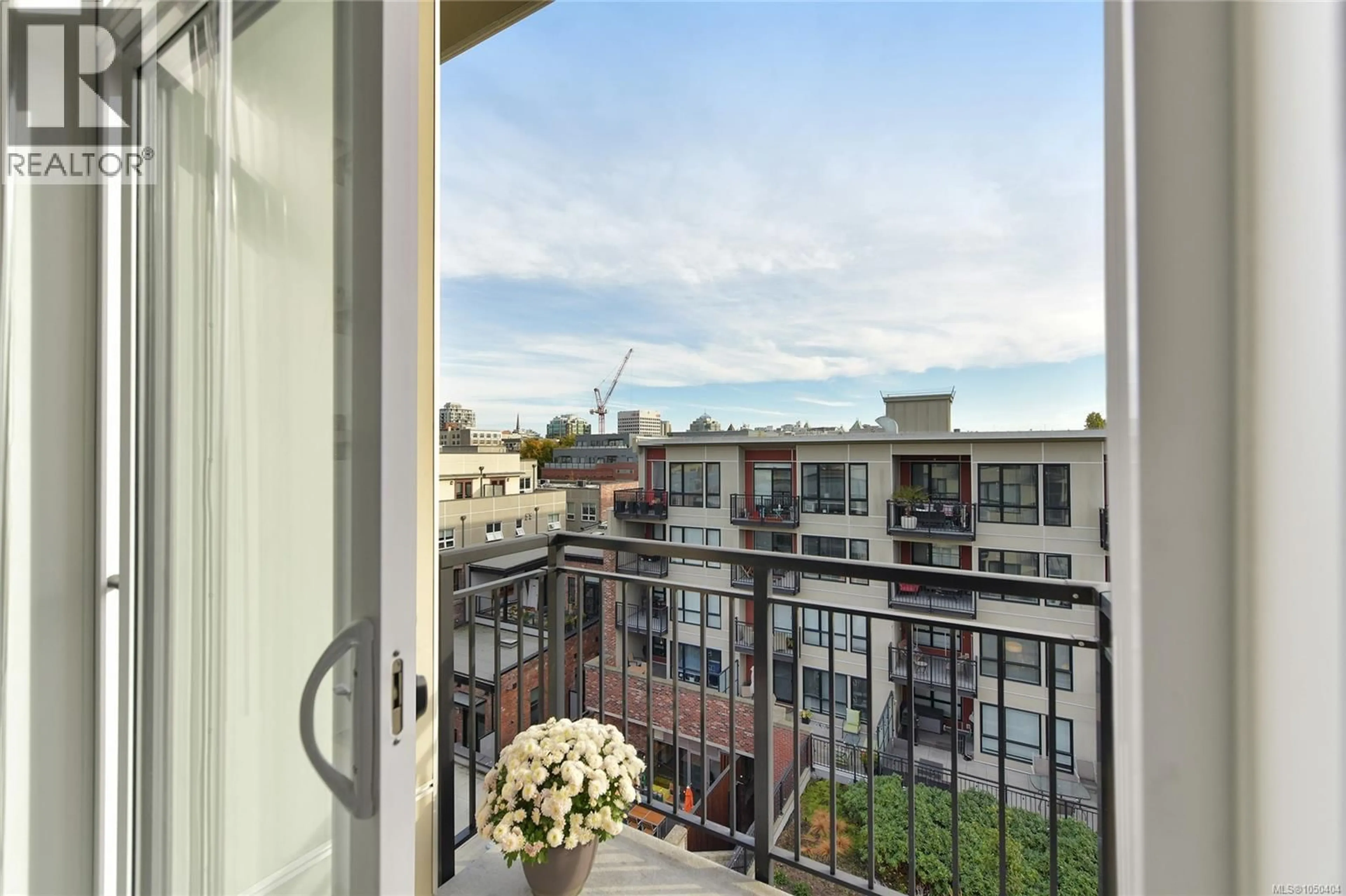 Balcony in the apartment, city buildings view from balcony for 516 - 517 FISGARD STREET, Victoria British Columbia V8W0C5