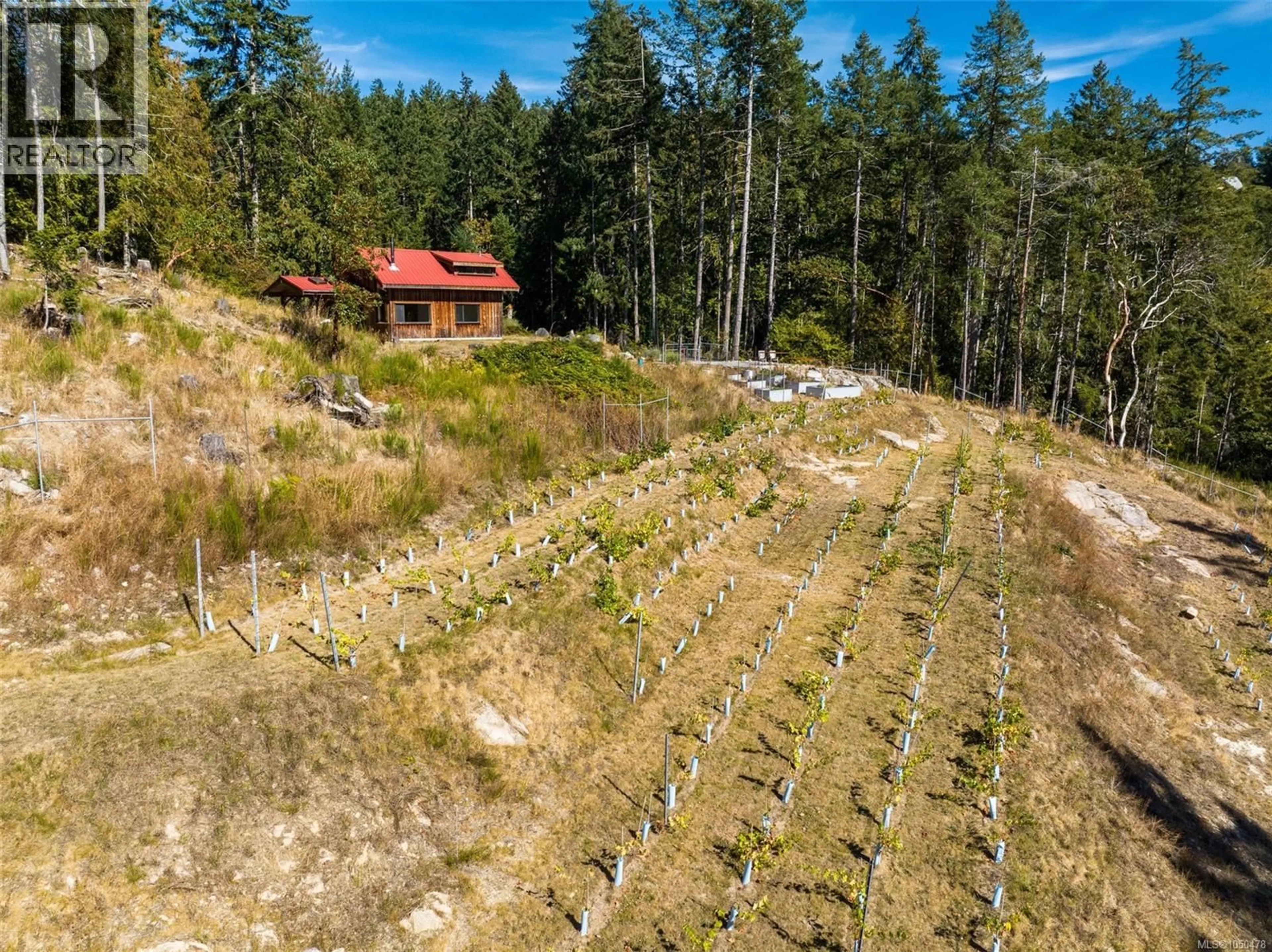 A pic from outside/outdoor area/front of a property/back of a property/a pic from drone, forest/trees view for 370/400 BAKER ROAD, Salt Spring British Columbia V8K2N5