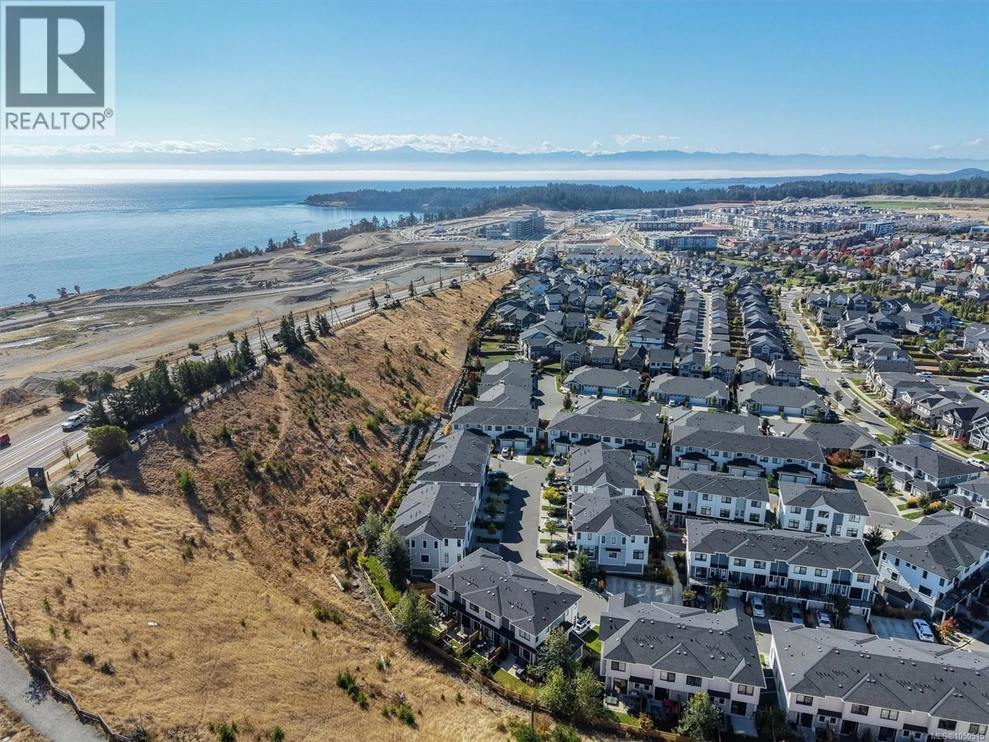 A pic from outside/outdoor area/front of a property/back of a property/a pic from drone, water/lake/river/ocean view for 38 - 255 CASPIAN DRIVE, Colwood British Columbia V9C0R9
