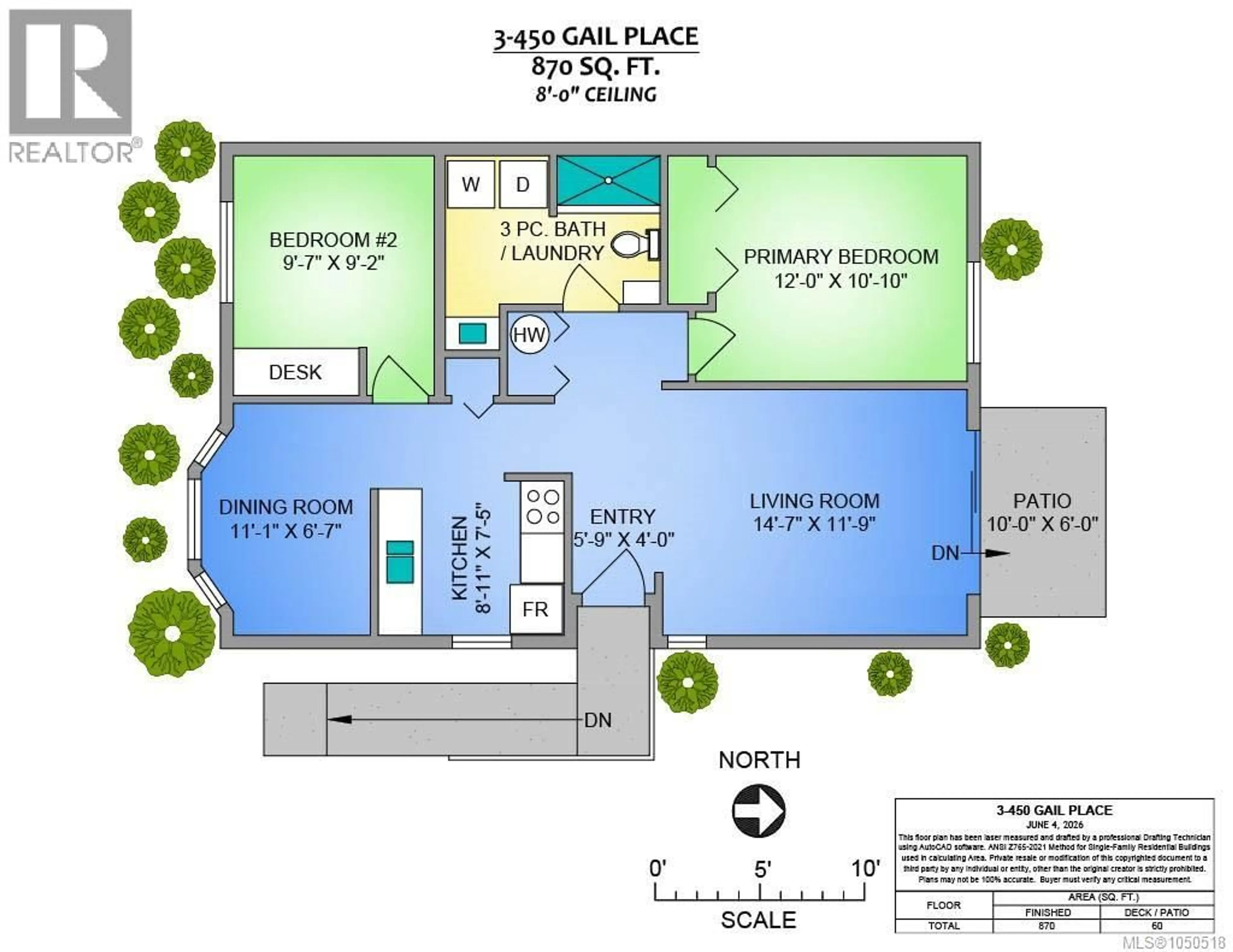 Floor plan for 3 - 450 GAIL PLACE, Nanaimo British Columbia V9R5W4