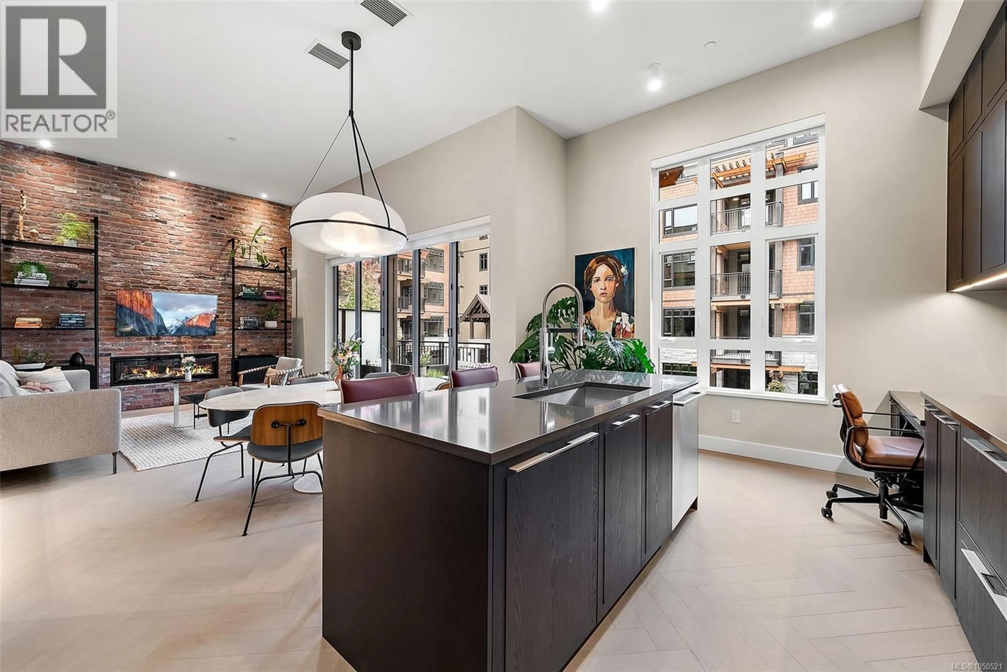 Open concept kitchen, ceramic/tile floor for 207 - 427 LAMPSON STREET, Esquimalt British Columbia V9A0K5
