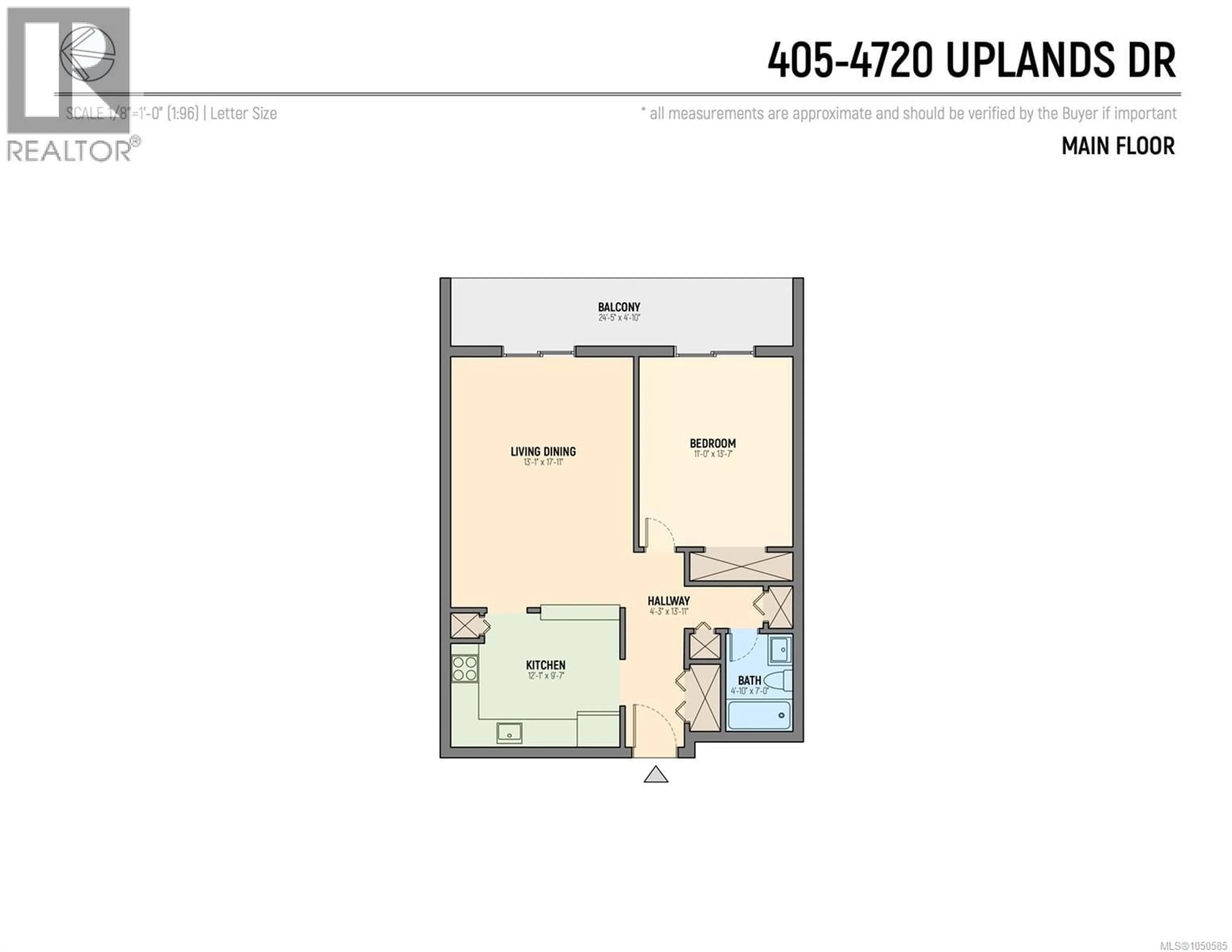 Floor plan for 405 - 4720 UPLANDS DRIVE, Nanaimo British Columbia V9T4S7