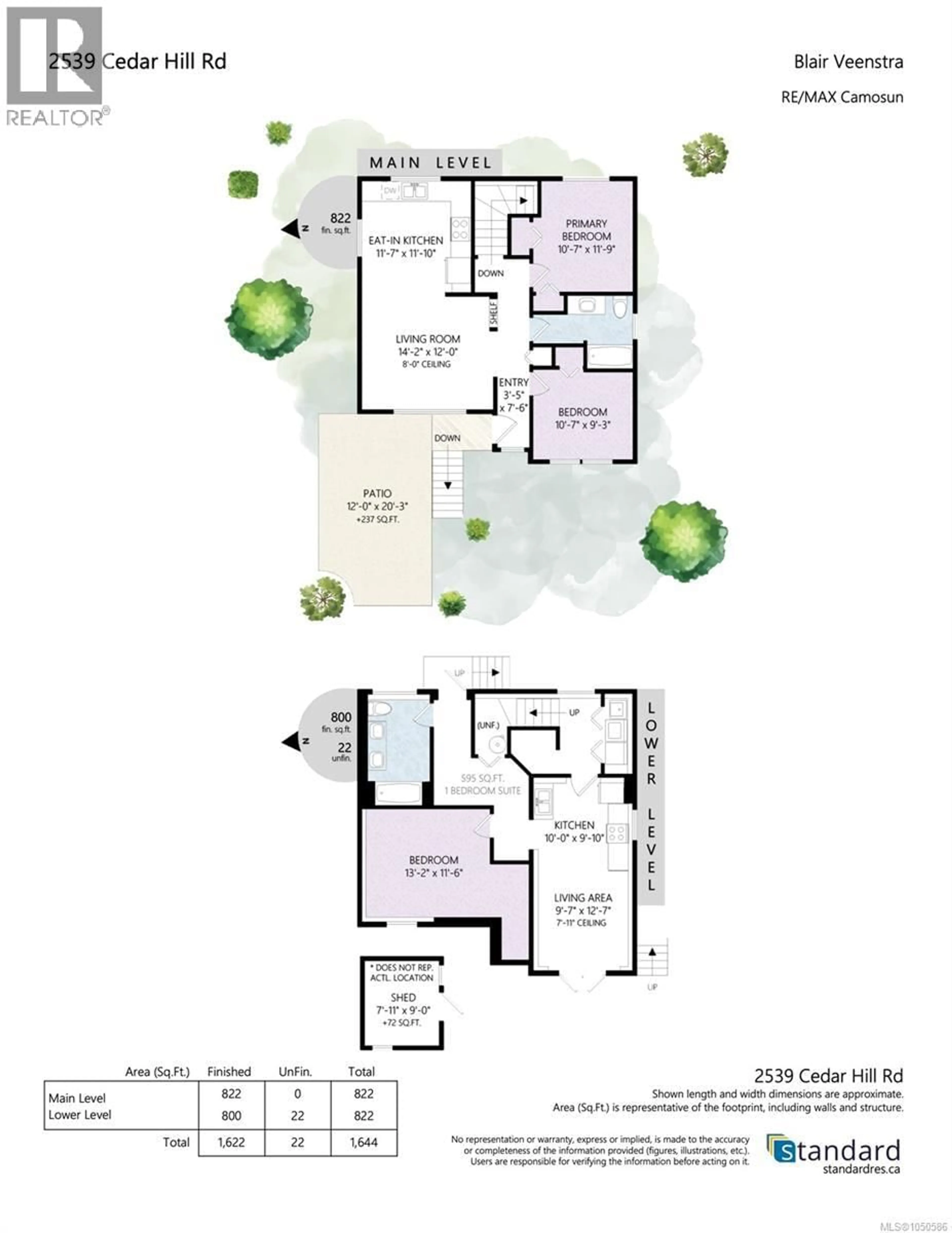 Floor plan for 2539 CEDAR HILL ROAD, Victoria British Columbia V8T3G8