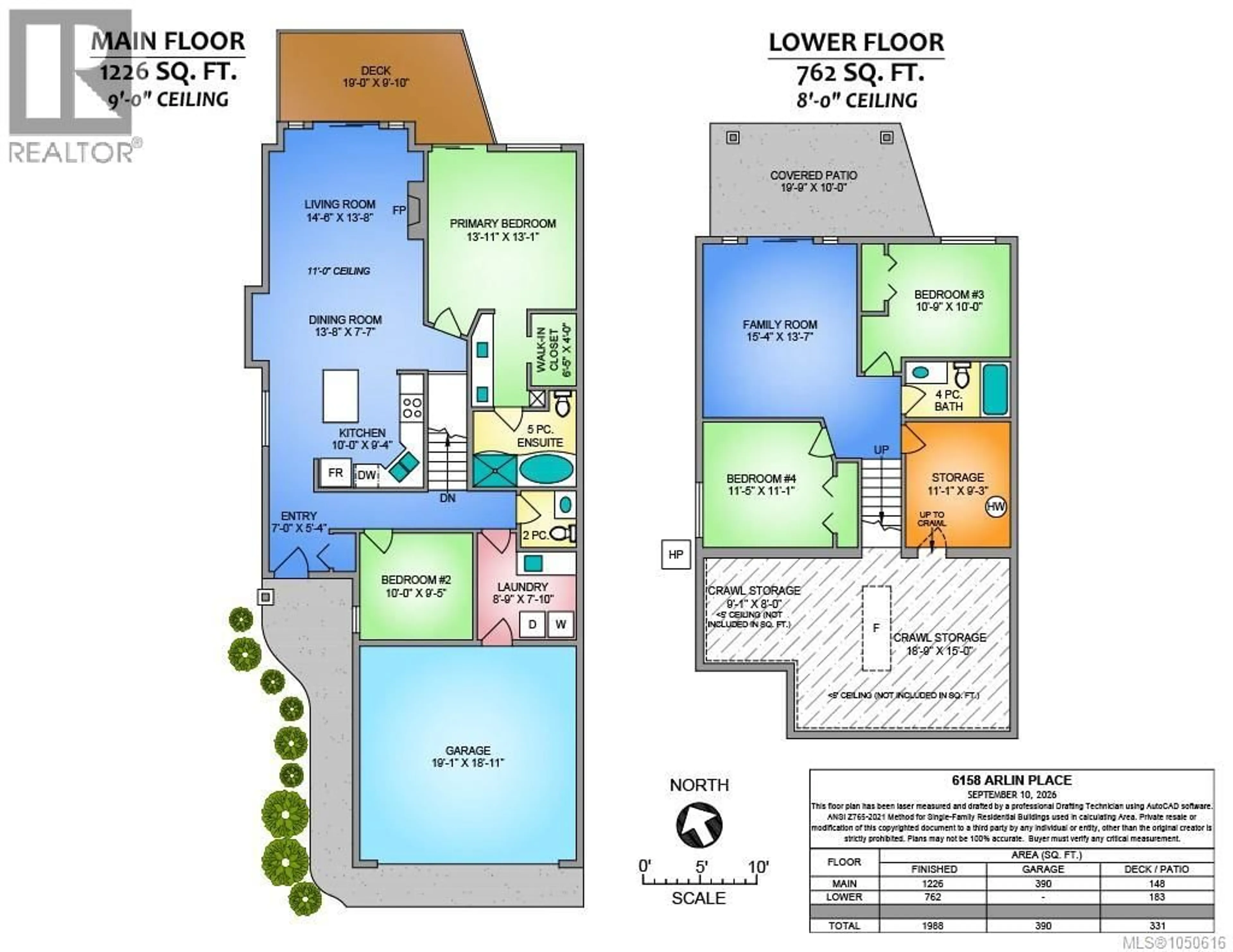 Floor plan for 6158 ARLIN PLACE, Nanaimo British Columbia V9T0A2