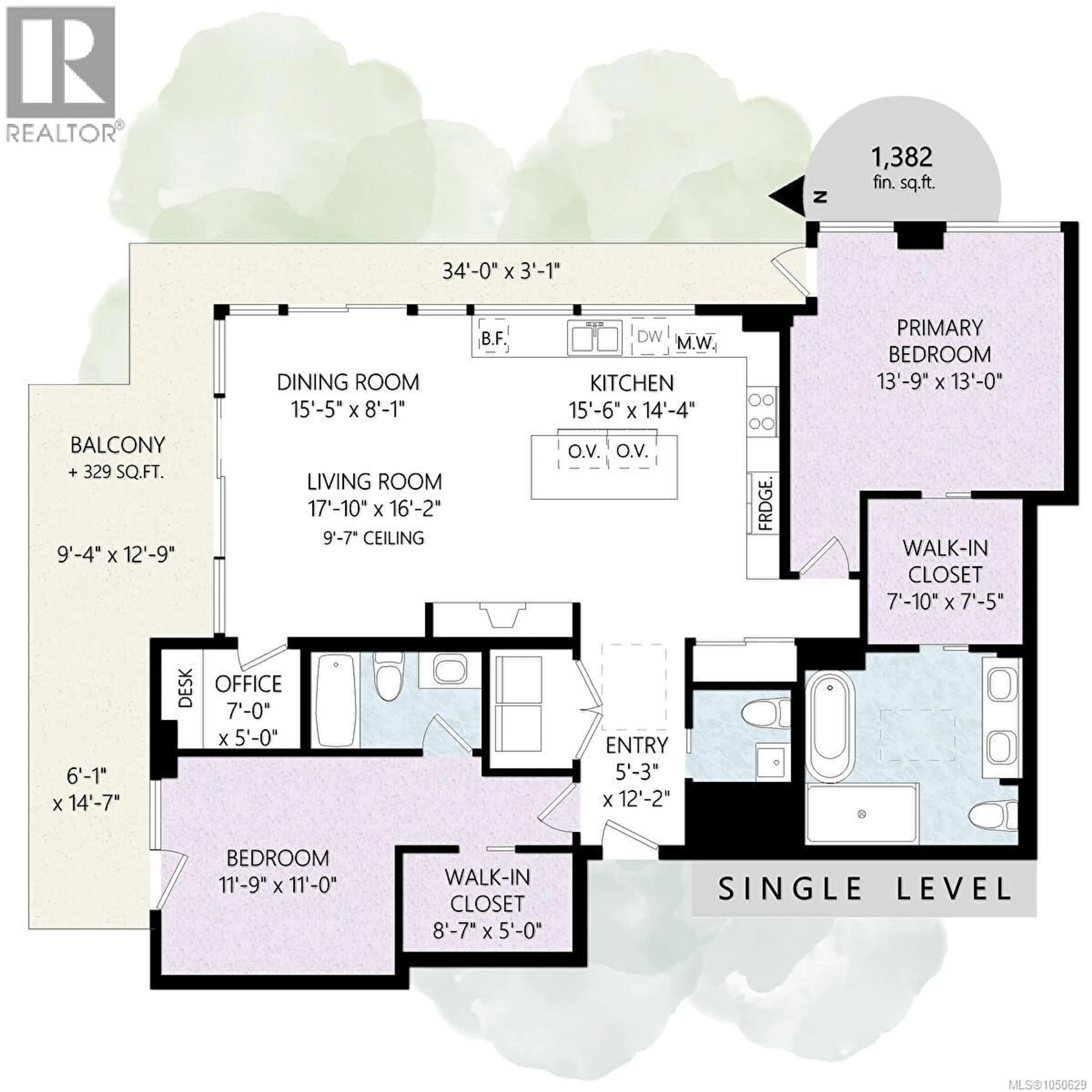 Floor plan for 401 - 986 HEYWOOD AVENUE, Victoria British Columbia V8V2Y6