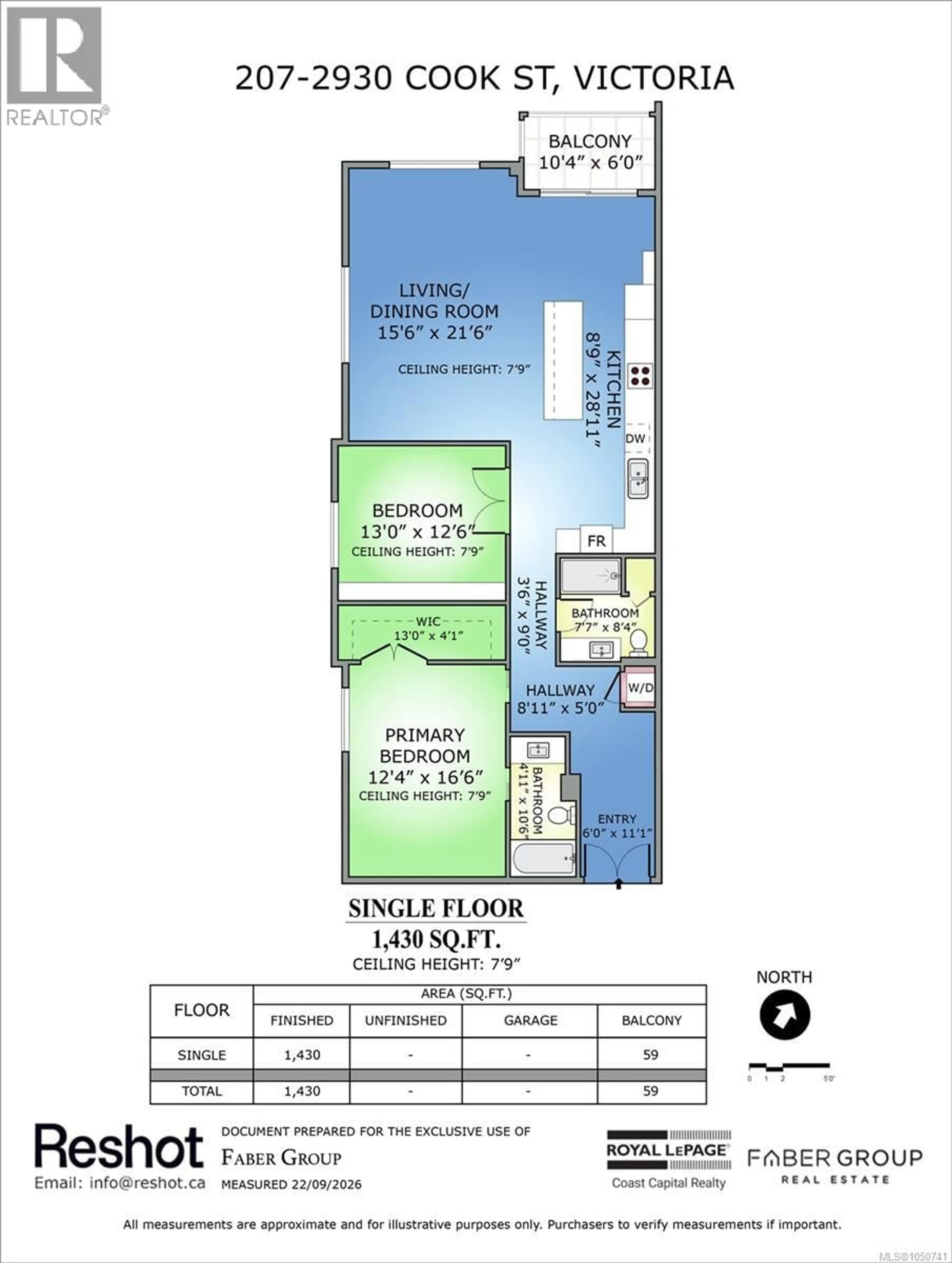 Floor plan for 207 - 2930 COOK STREET, Victoria British Columbia V8T3S7