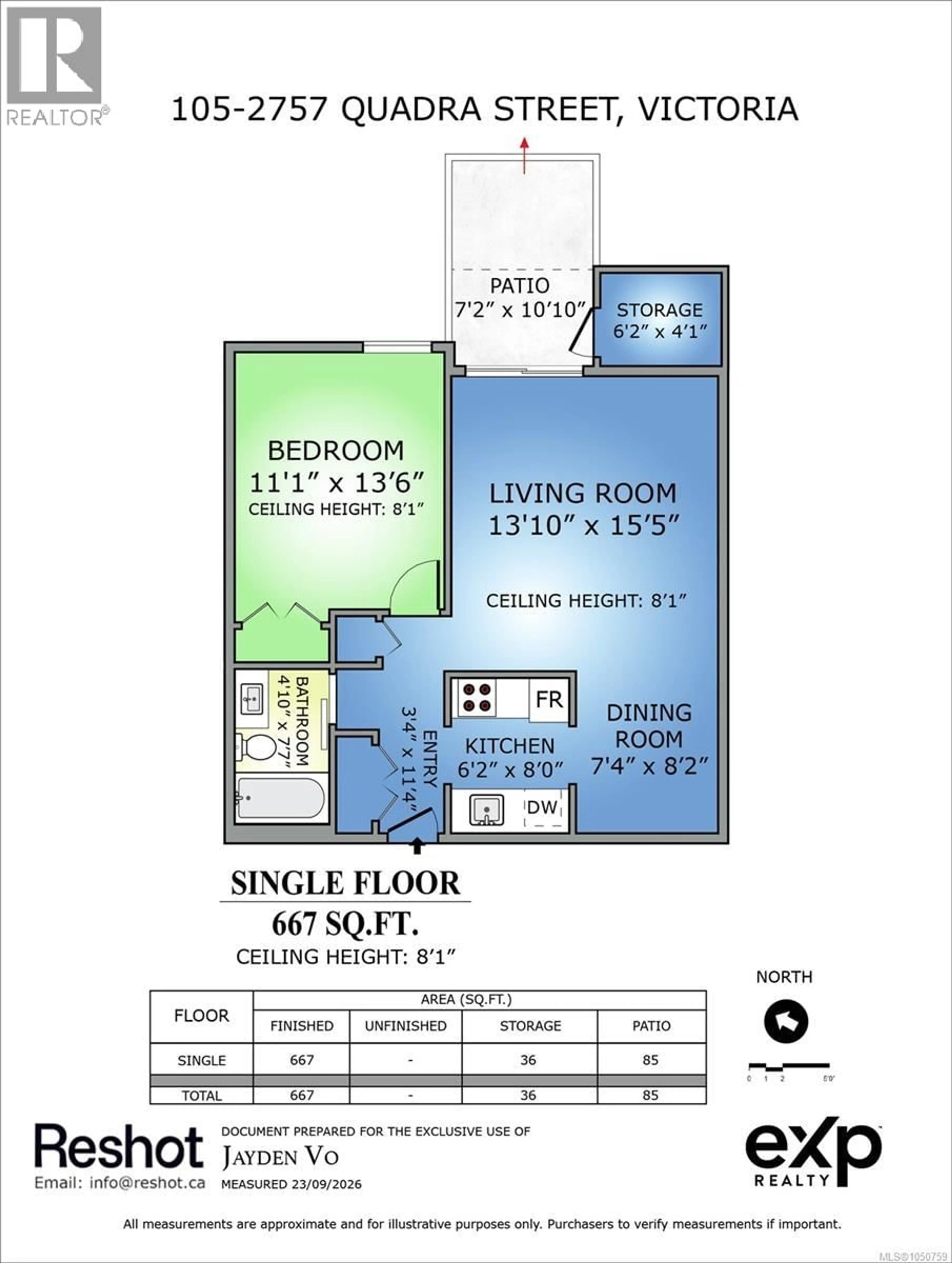 Floor plan for 105 - 2757 QUADRA STREET, Victoria British Columbia V8T4E5