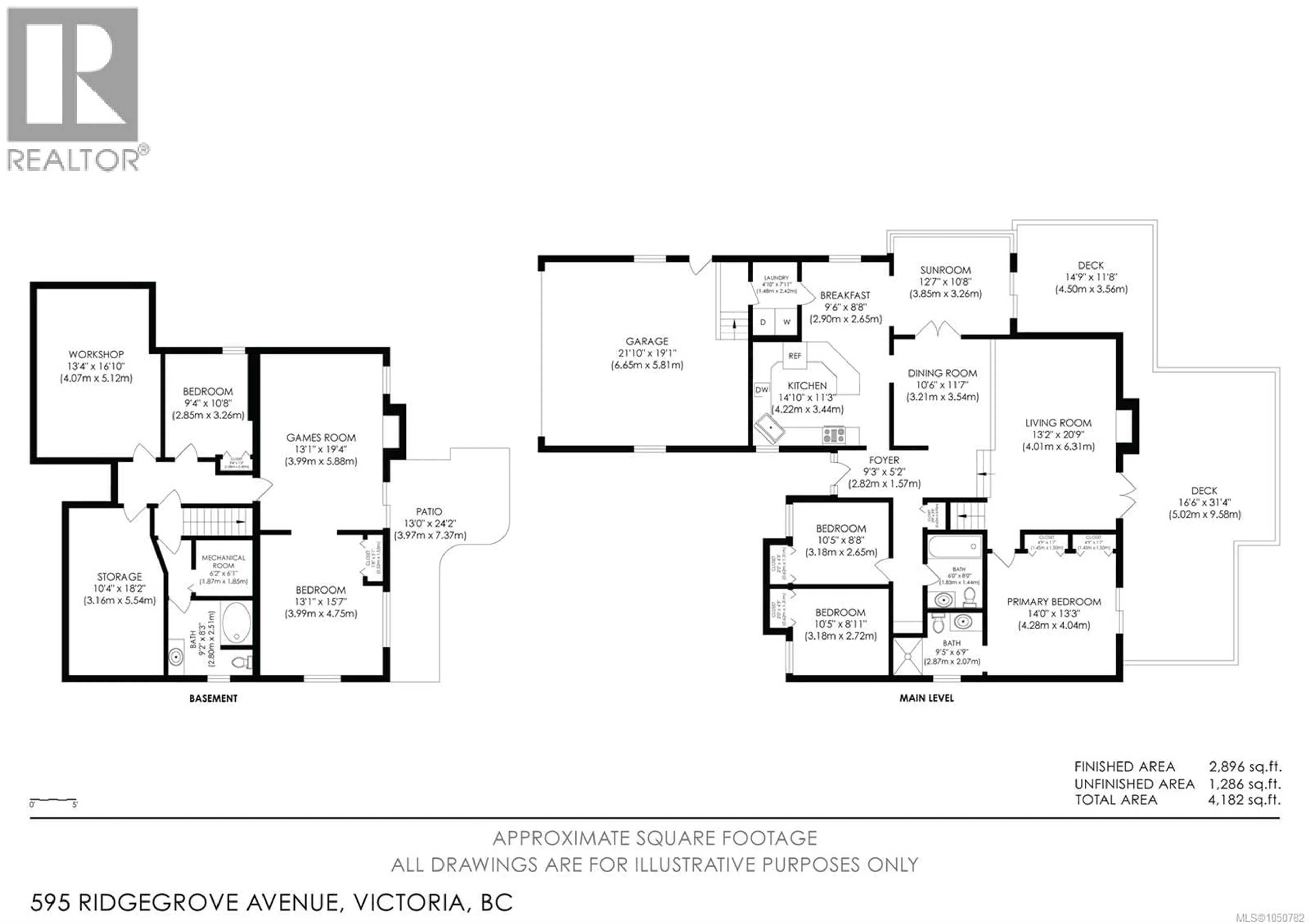 Floor plan for 595 RIDGEGROVE AVENUE, Saanich British Columbia V8Z6H4