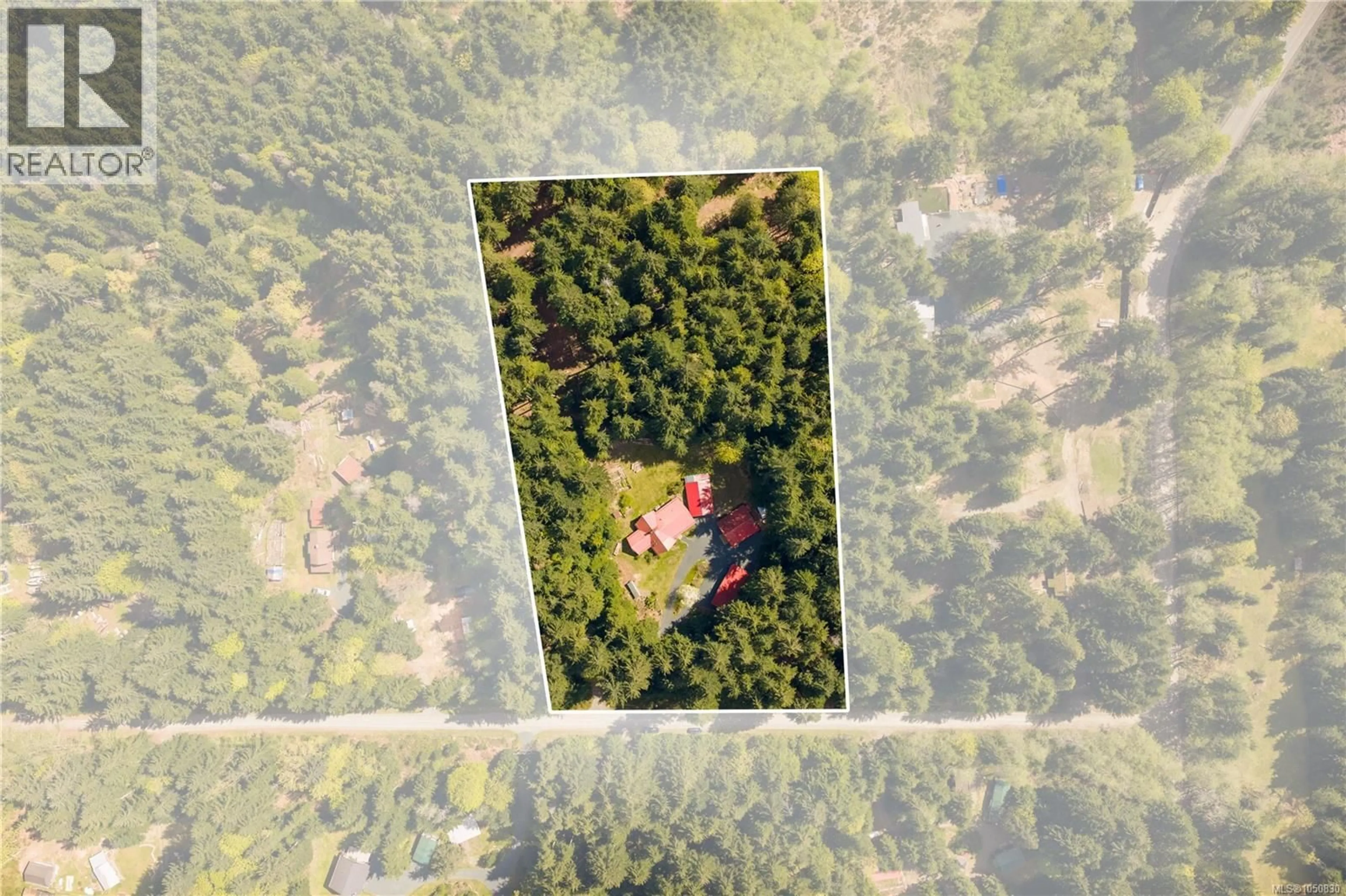 A pic from outside/outdoor area/front of a property/back of a property/a pic from drone, forest/trees view for 9025 GILGAN STREET, Honeymoon Bay British Columbia V0R3E1
