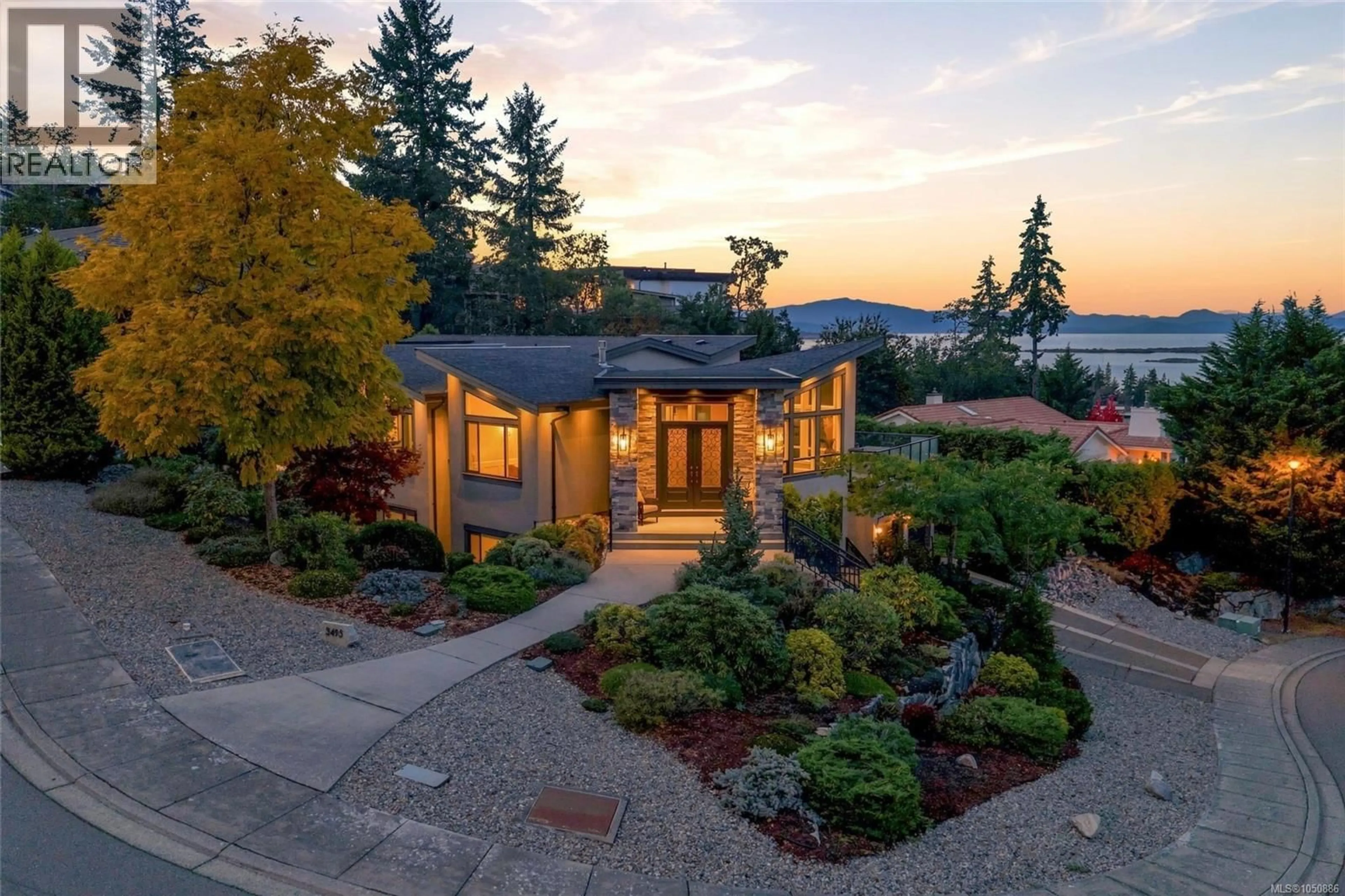 A pic from outside/outdoor area/front of a property/back of a property/a pic from drone, water/lake/river/ocean view for 3495 SIMMONS PLACE, Nanoose Bay British Columbia V9P9J8