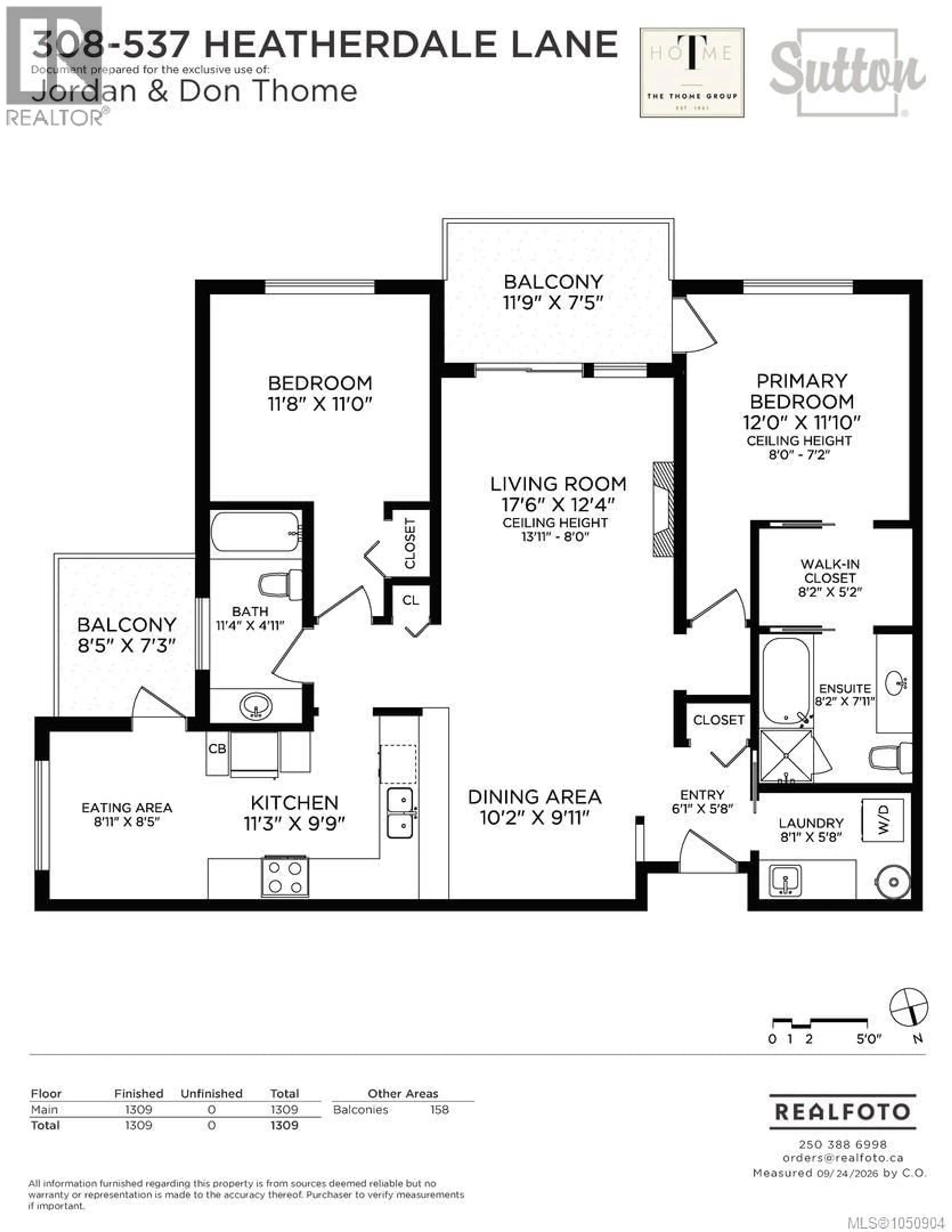 Floor plan for 308 - 537 HEATHERDALE LANE, Saanich British Columbia V8Z0A4