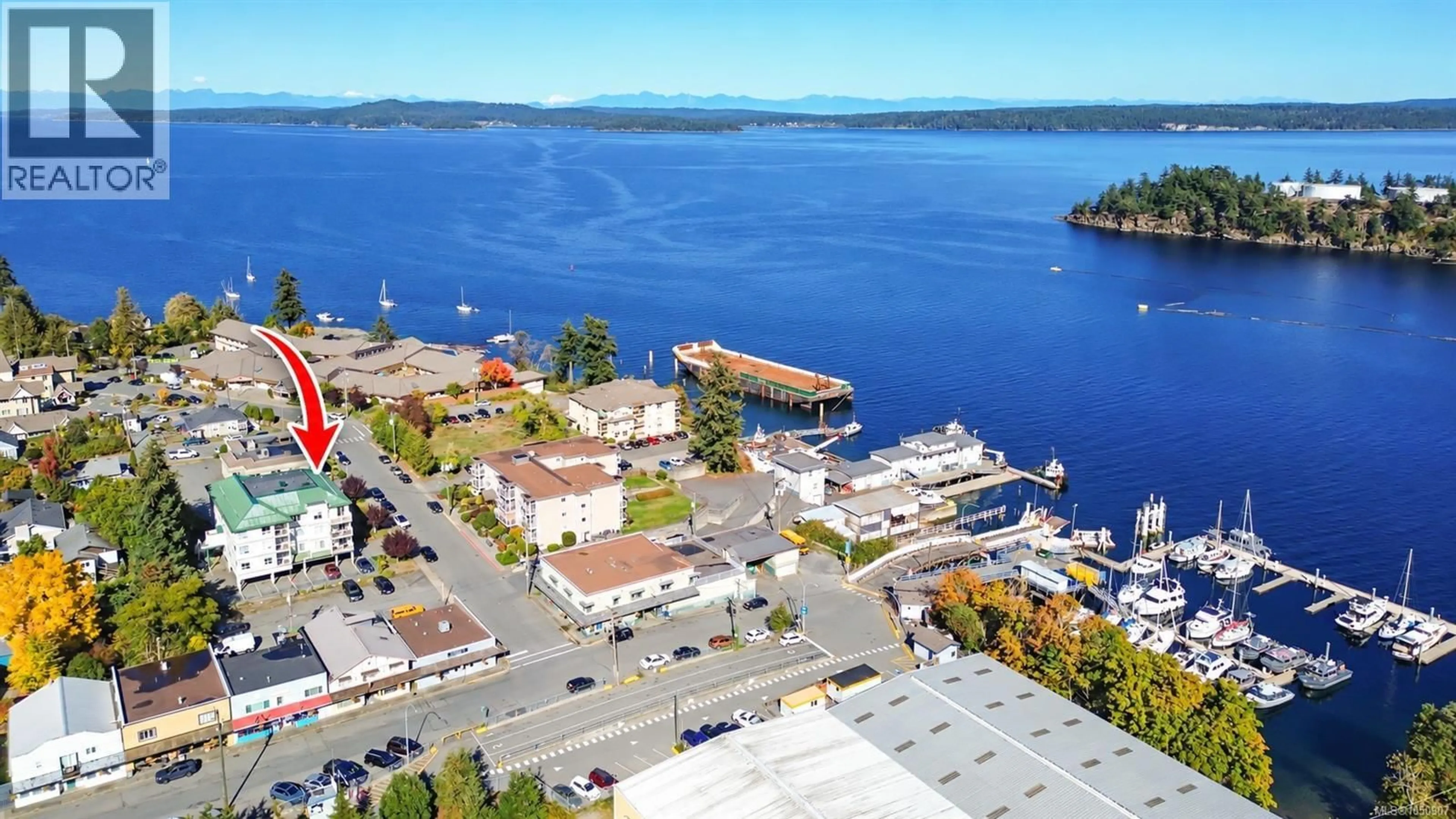 A pic from outside/outdoor area/front of a property/back of a property/a pic from drone, water/lake/river/ocean view for 201 - 9876 ESPLANADE STREET, Chemainus British Columbia V0R1K2