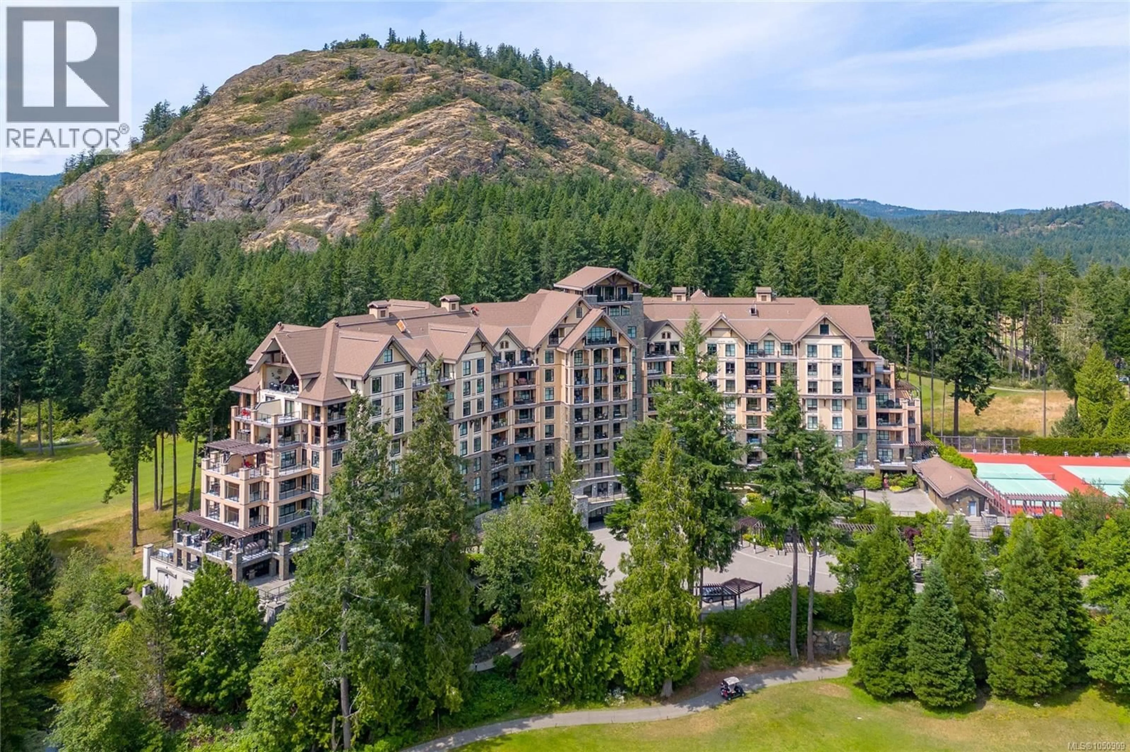 A pic from outside/outdoor area/front of a property/back of a property/a pic from drone, mountain view for 610 - 1400 LYNBURNE PLACE, Langford British Columbia V9B0A4
