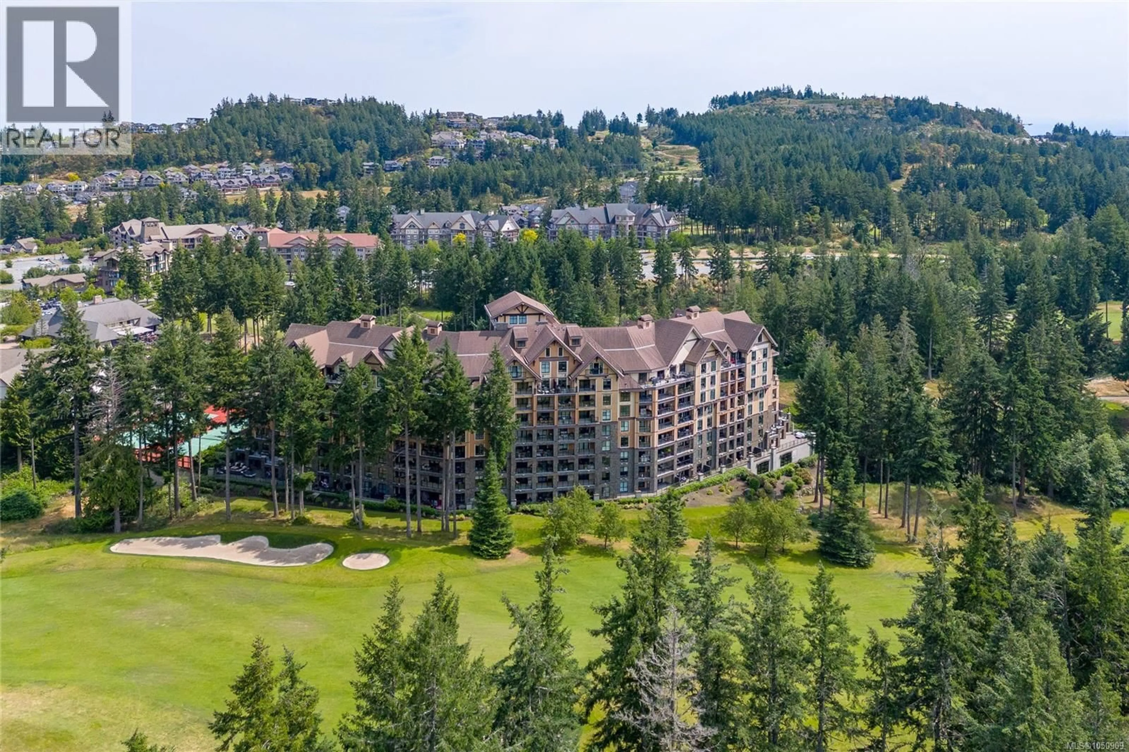 A pic from outside/outdoor area/front of a property/back of a property/a pic from drone, mountain view for 610 - 1400 LYNBURNE PLACE, Langford British Columbia V9B0A4