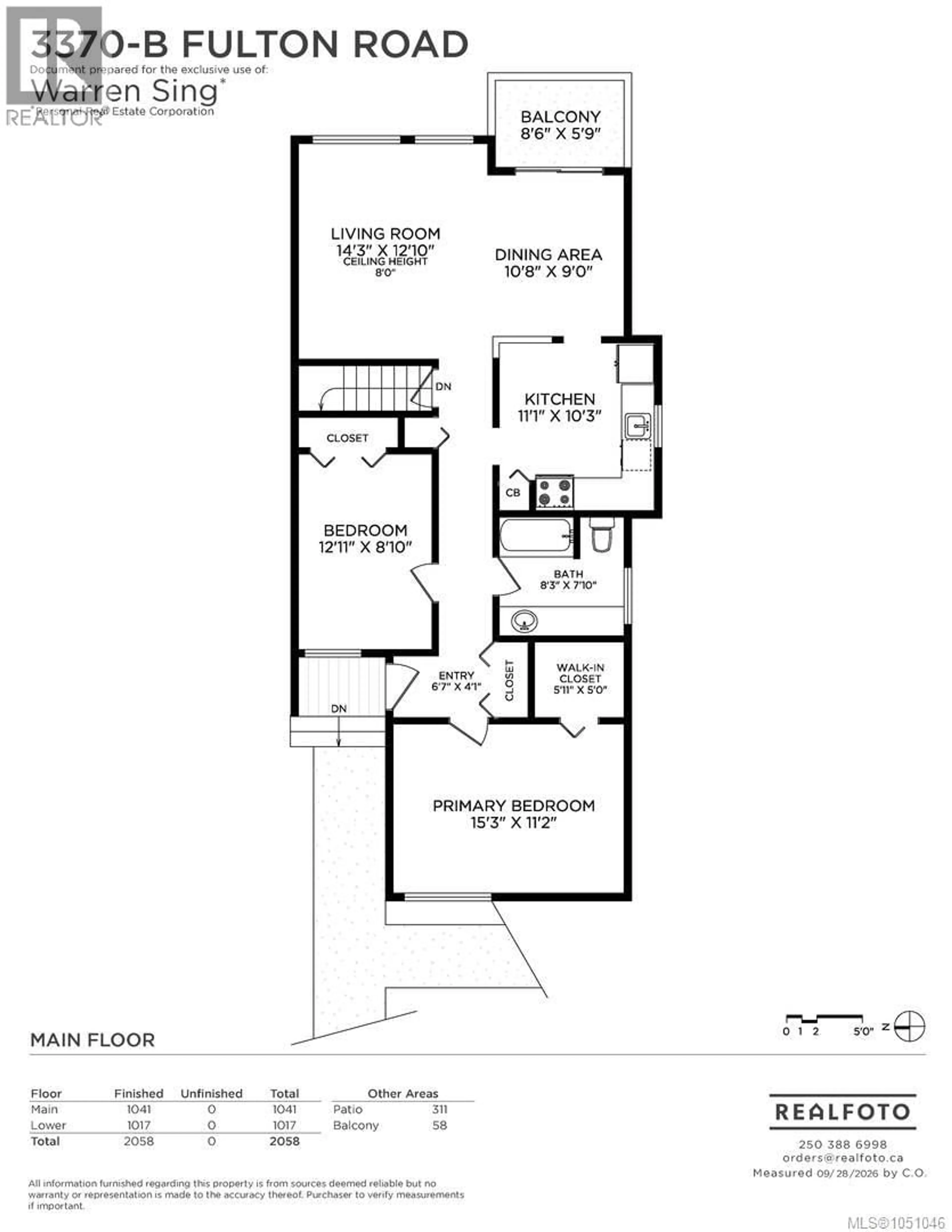 Floor plan for B - 3370 FULTON ROAD, Colwood British Columbia V9C3P9