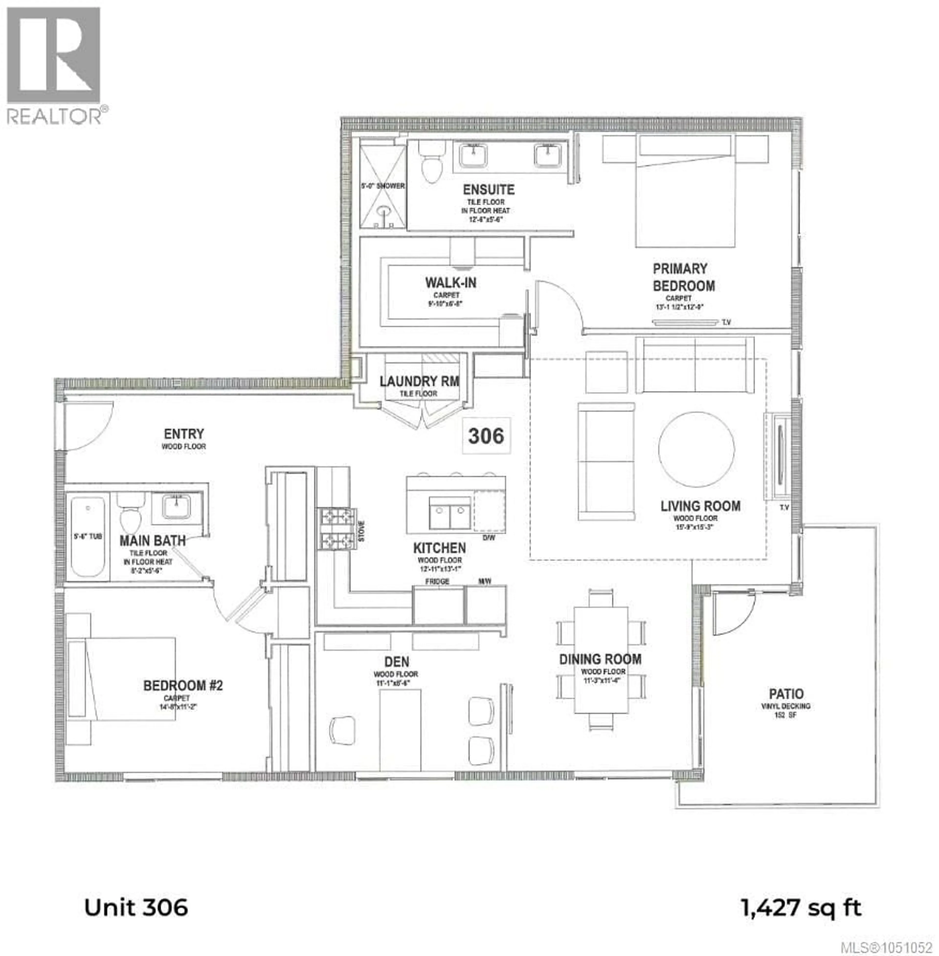 Floor plan for 306 - 990 DOUMAC AVENUE, Saanich British Columbia V8Y1M4