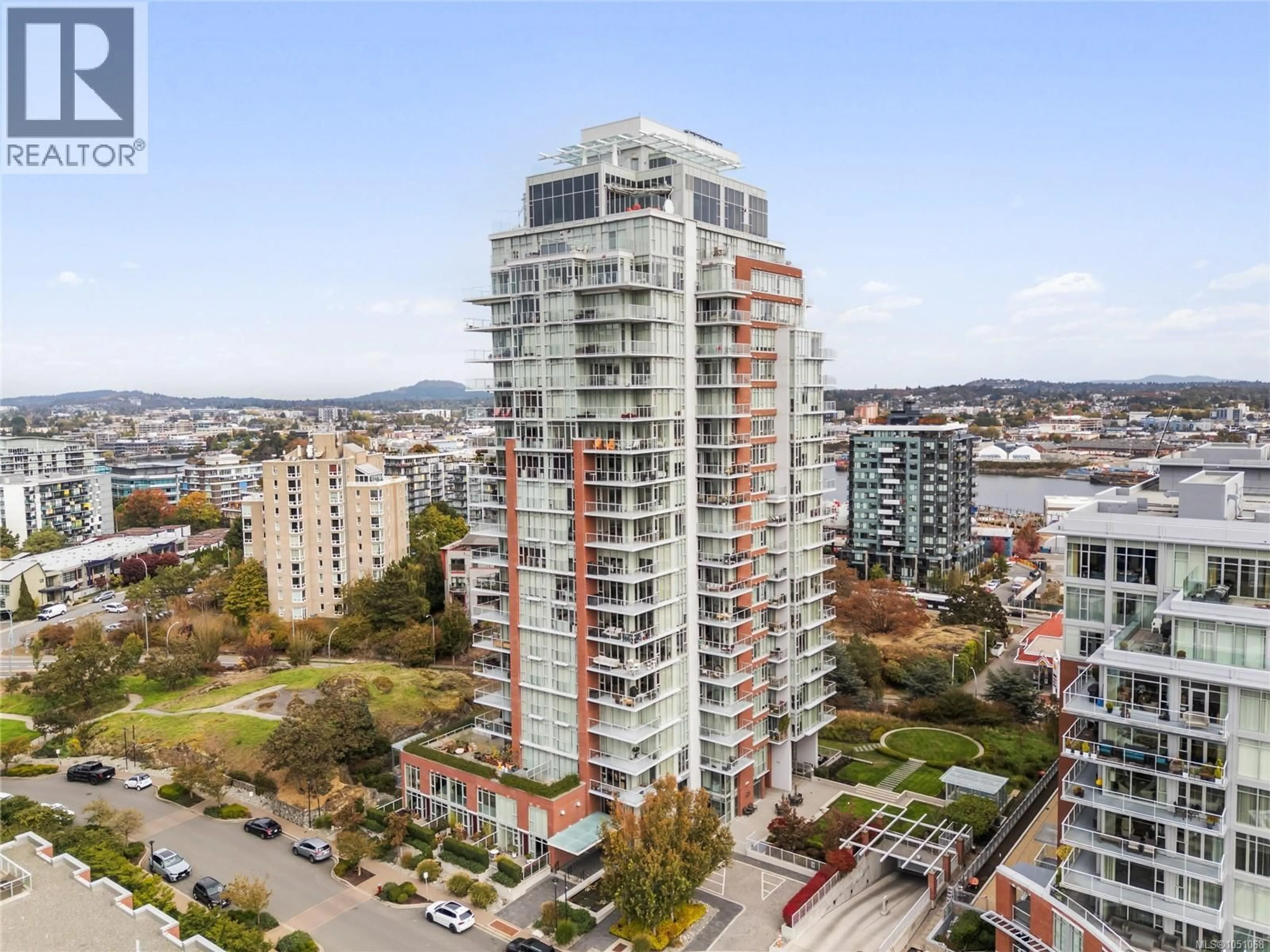 A pic from outside/outdoor area/front of a property/back of a property/a pic from drone, city buildings view from balcony for 501 - 83 SAGHALIE ROAD, Victoria British Columbia V9A0E7