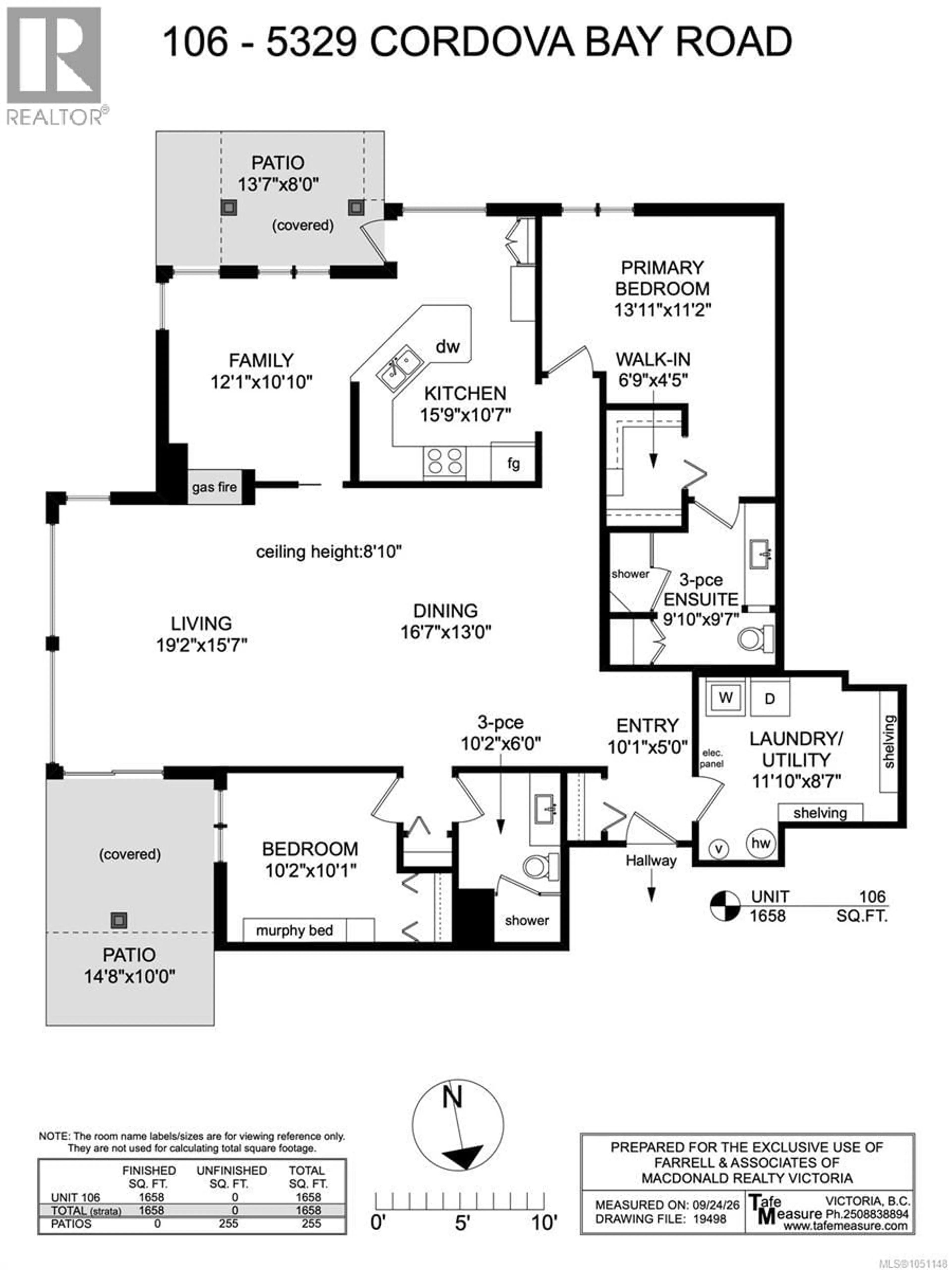 Floor plan for 106 - 5329 CORDOVA BAY ROAD, Saanich British Columbia V8Y2L3