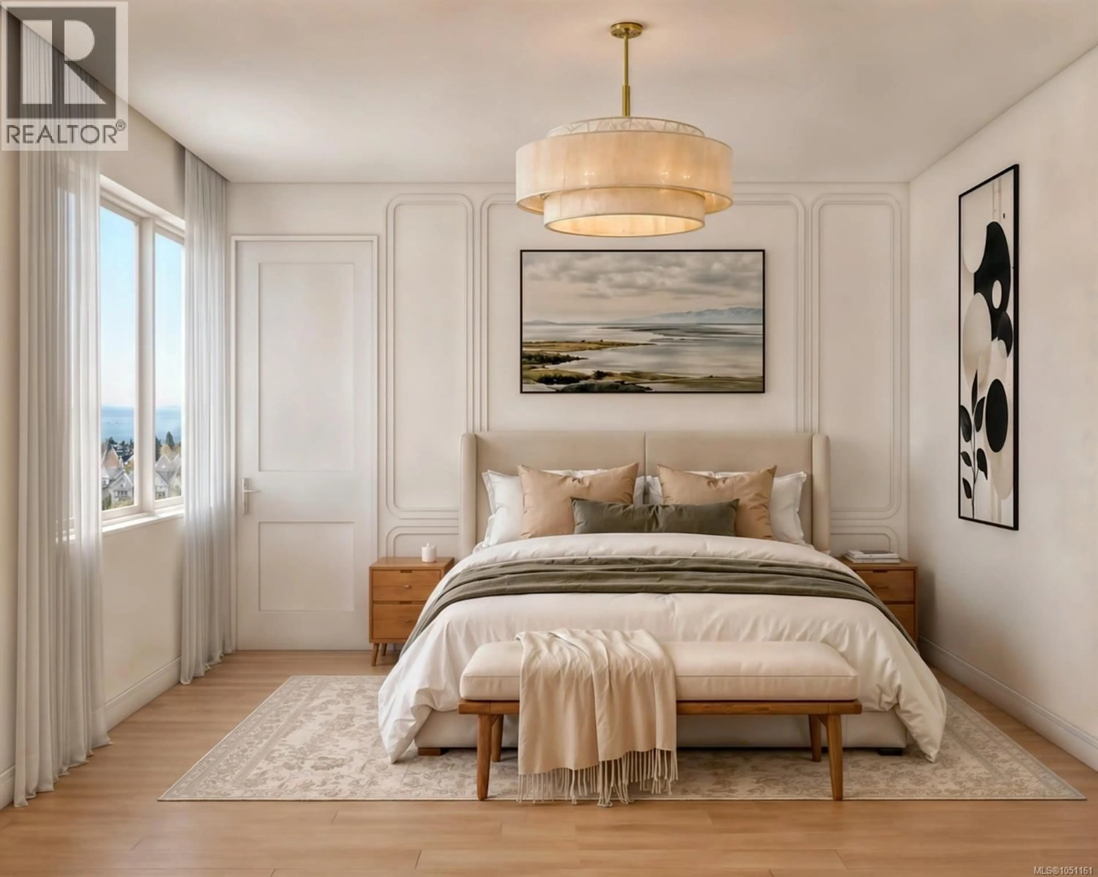 Bedroom with bed, wood/laminate floor for 2 - 642 LAMPSON STREET, Esquimalt British Columbia V9A6A3