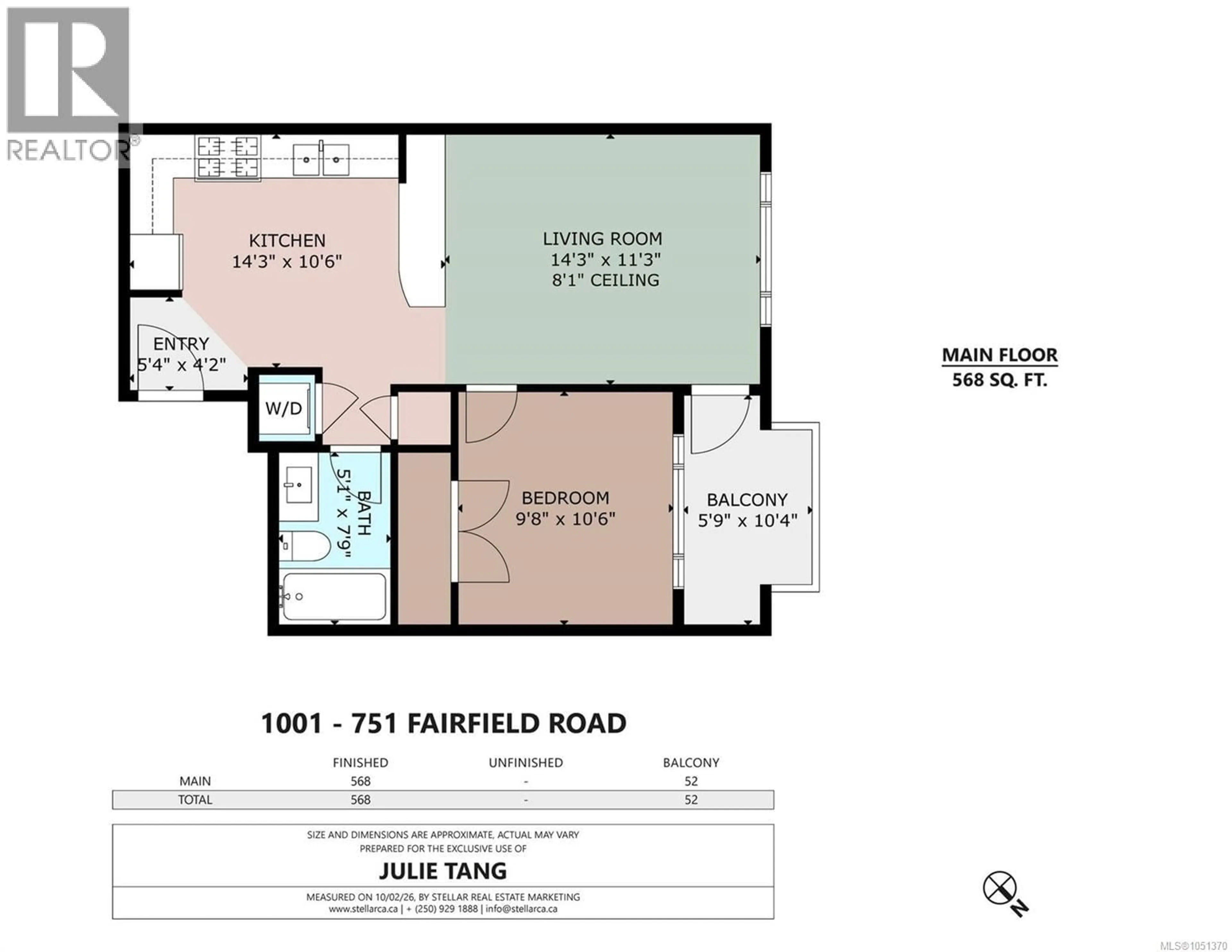 Floor plan for 1001 - 751 FAIRFIELD ROAD, Victoria British Columbia V8W4A4