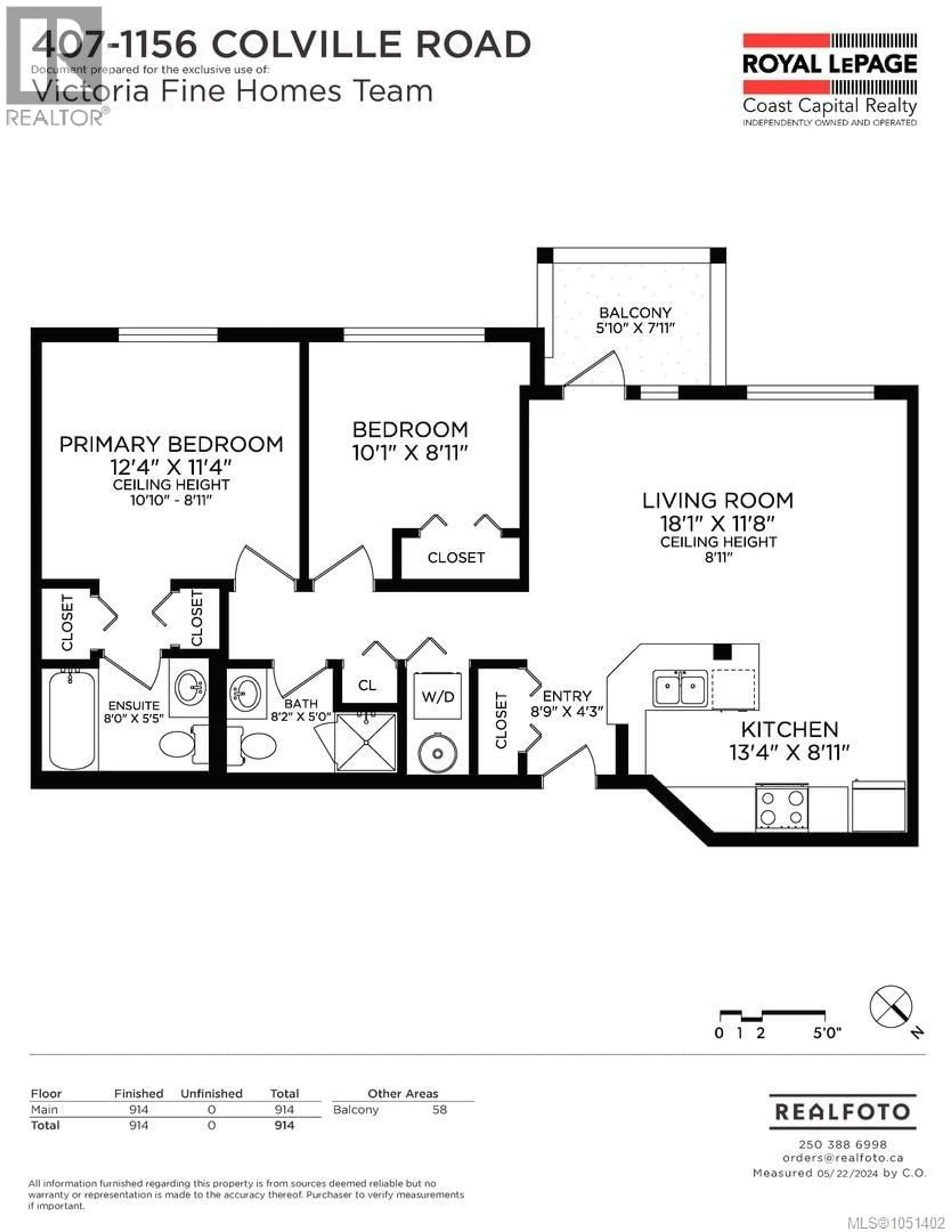 Floor plan for 407 - 1156 COLVILLE ROAD, Esquimalt British Columbia V9A4P7