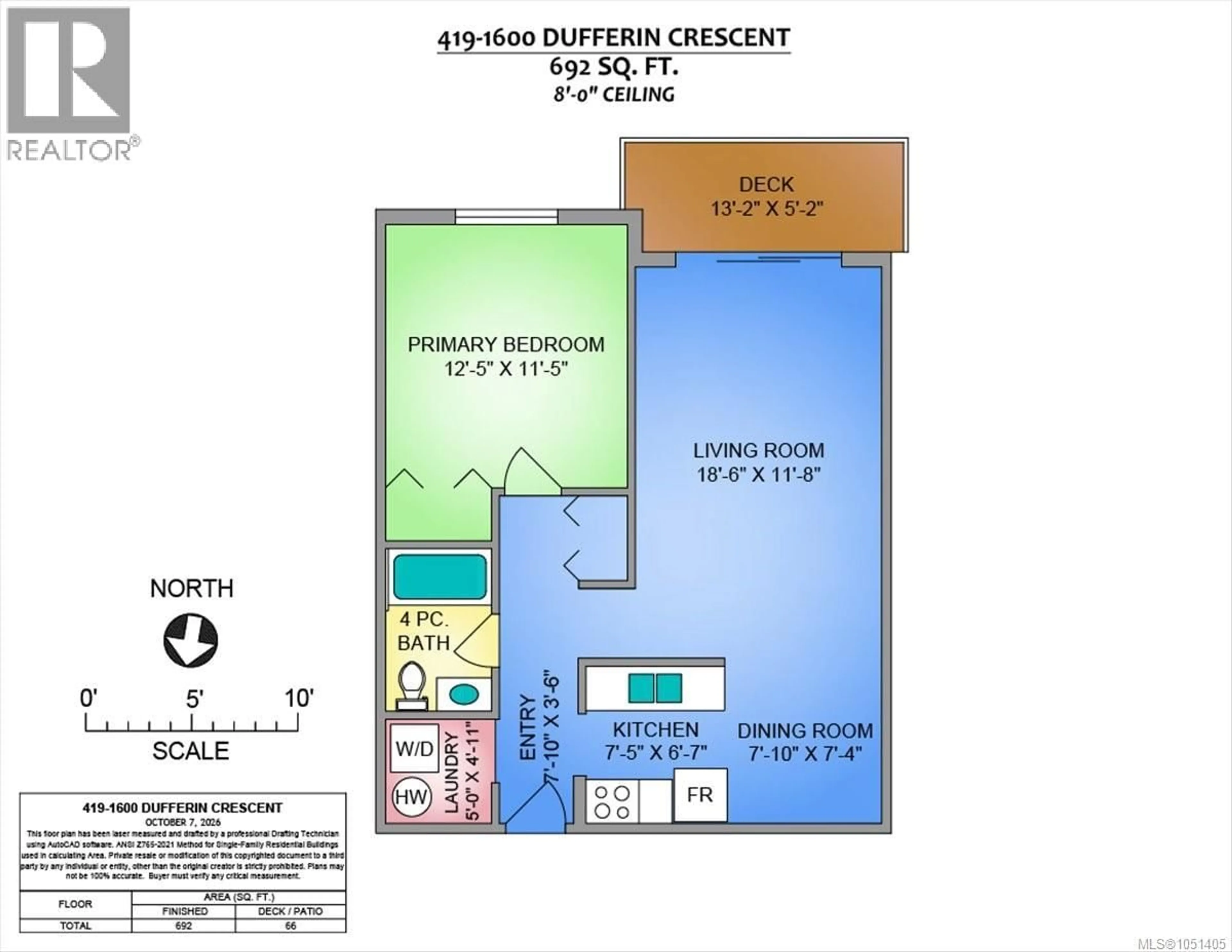 Floor plan for 419 - 1600 DUFFERIN CRESCENT, Nanaimo British Columbia V9T1E9