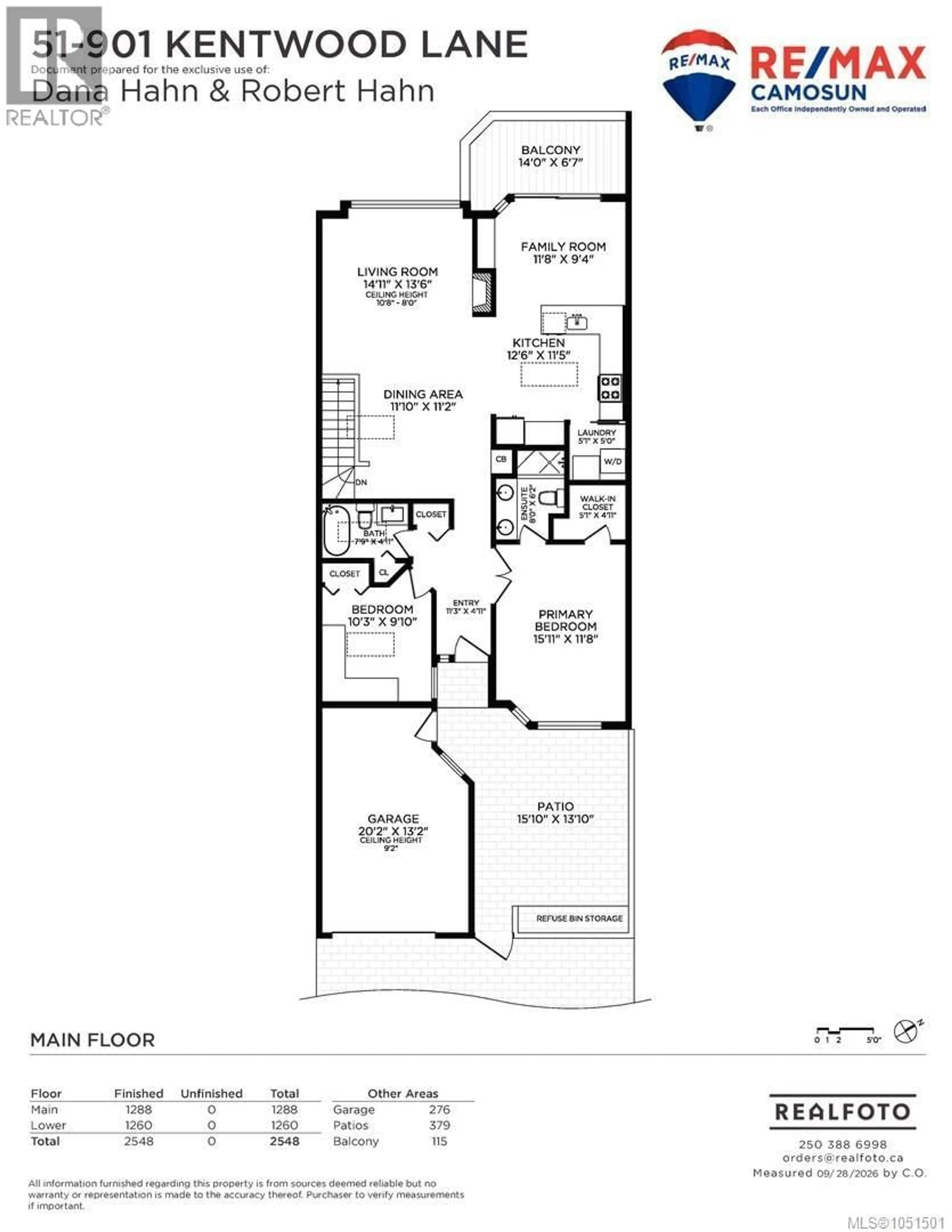 Floor plan for 51 - 901 KENTWOOD LANE, Saanich British Columbia V8Y2Y9