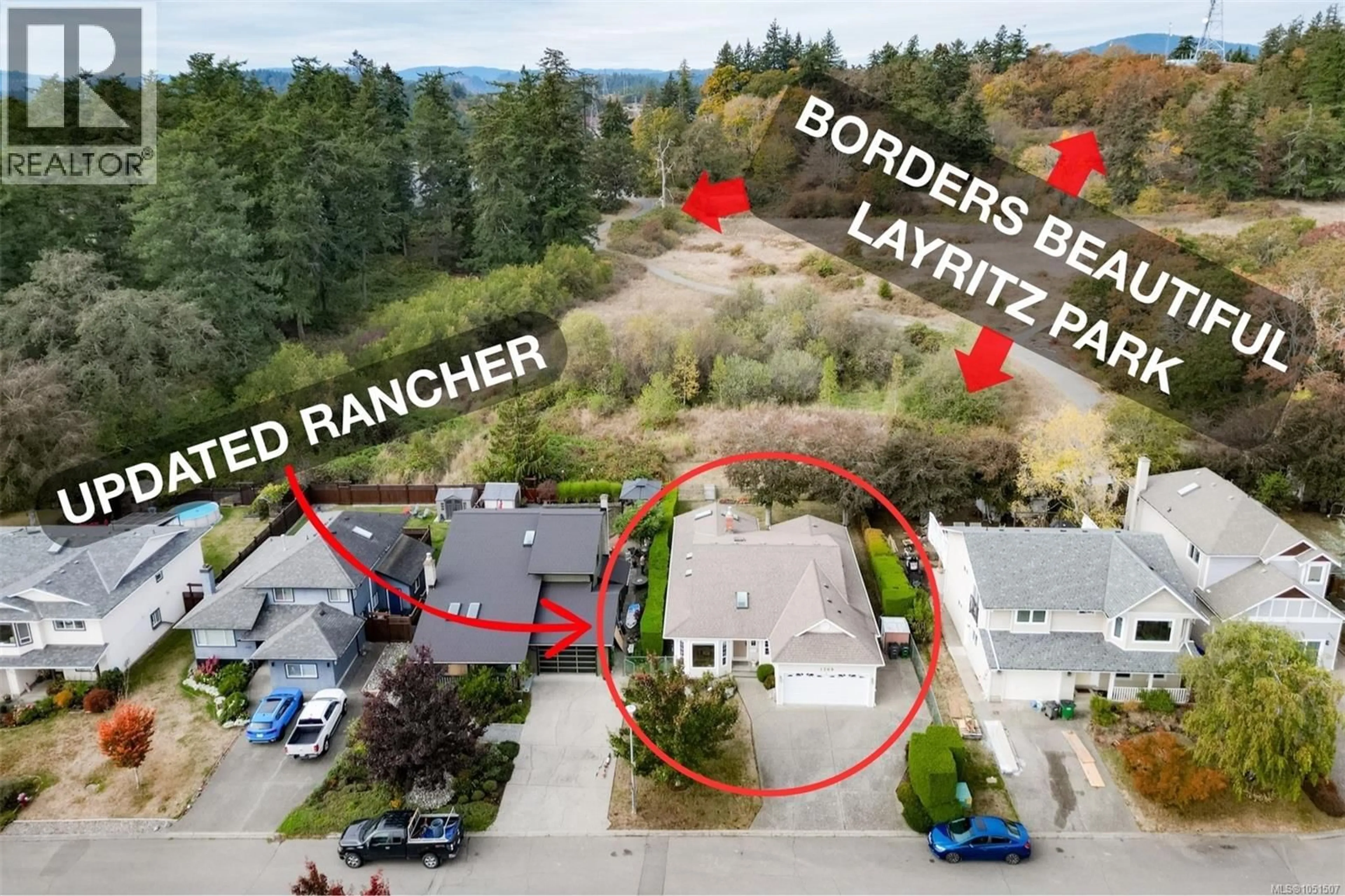 A pic from outside/outdoor area/front of a property/back of a property/a pic from drone, unknown for 1309 LAYRITZ PLACE, Saanich British Columbia V8Z7C4