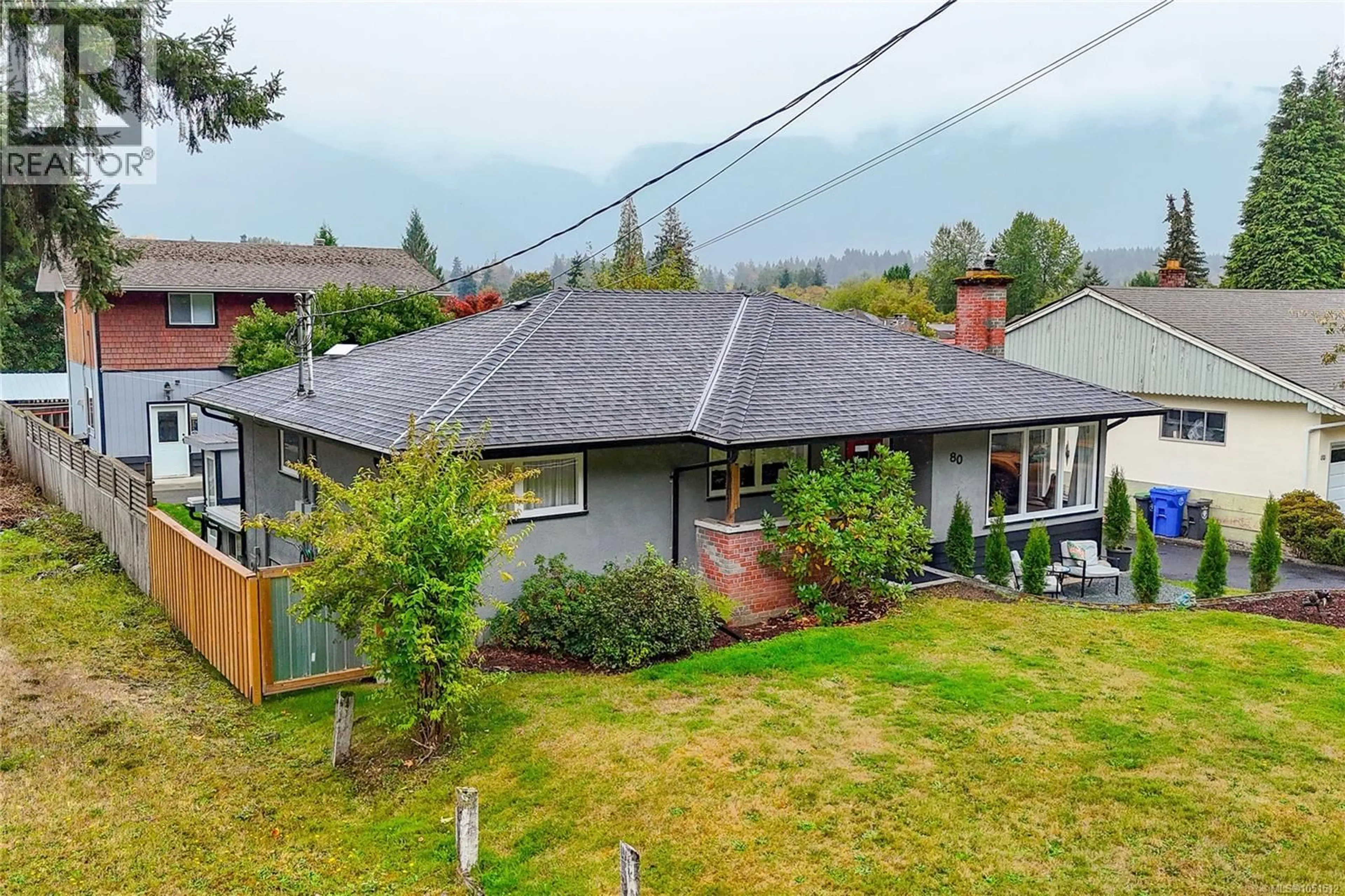 A pic from outside/outdoor area/front of a property/back of a property/a pic from drone, street for 80 NORTH SHORE ROAD, Lake Cowichan British Columbia V0R2G0