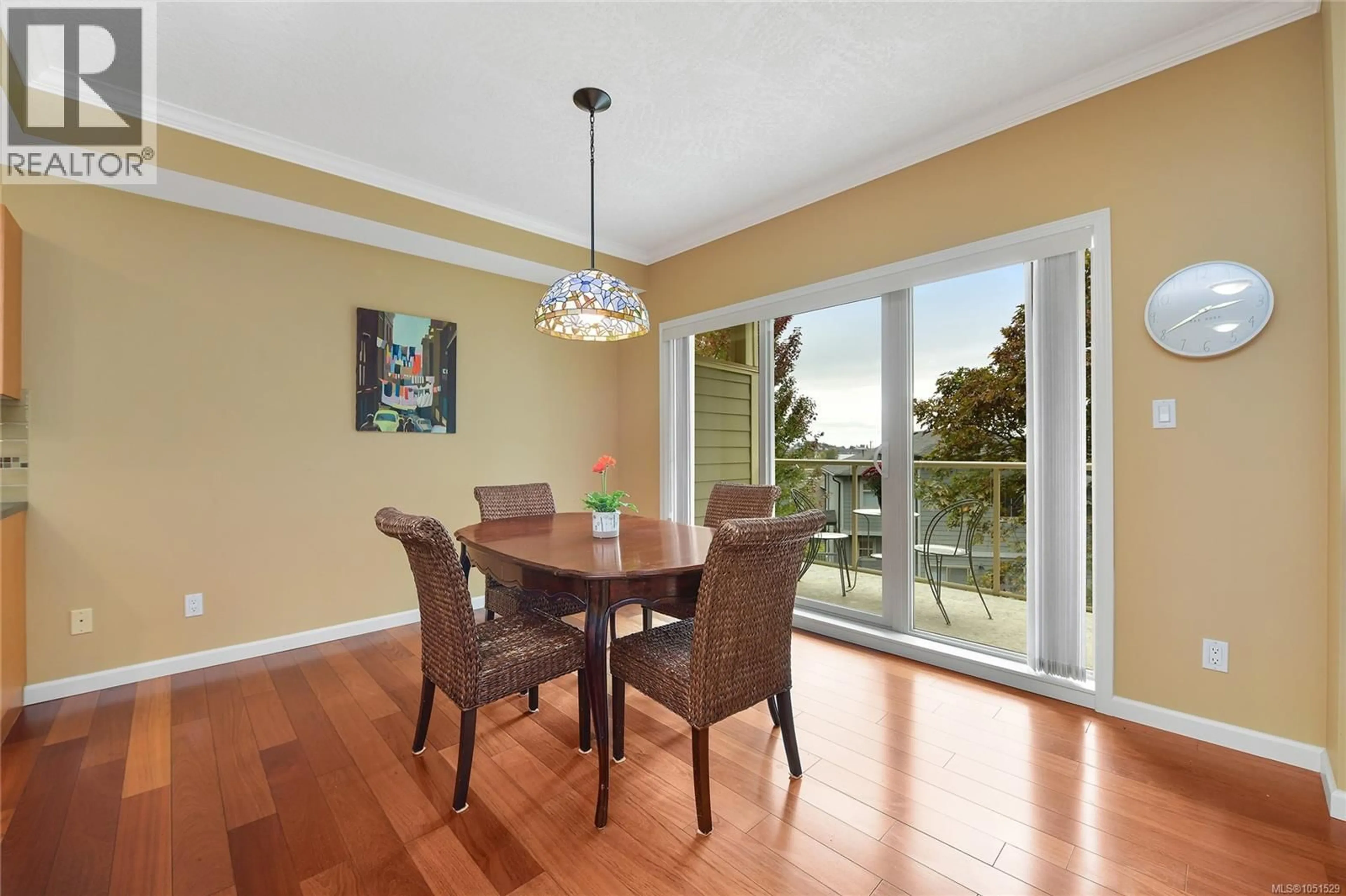 Dining room, wood/laminate floor for 204 - 125 ALDERSMITH PLACE, View Royal British Columbia V9A7M7