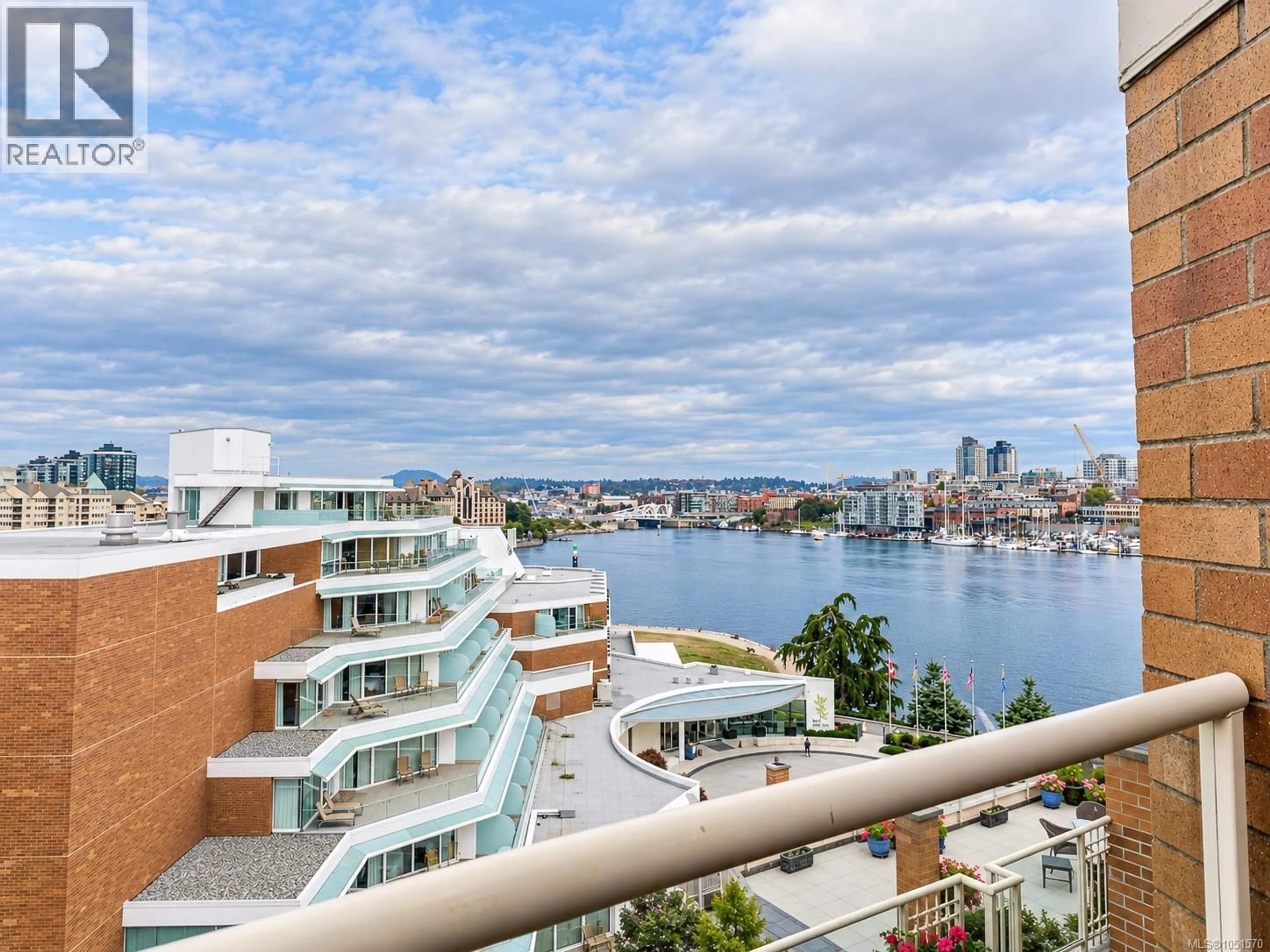 Balcony in the apartment, water/lake/river/ocean view for 704 - 225 BELLEVILLE STREET, Victoria British Columbia V8V4T9
