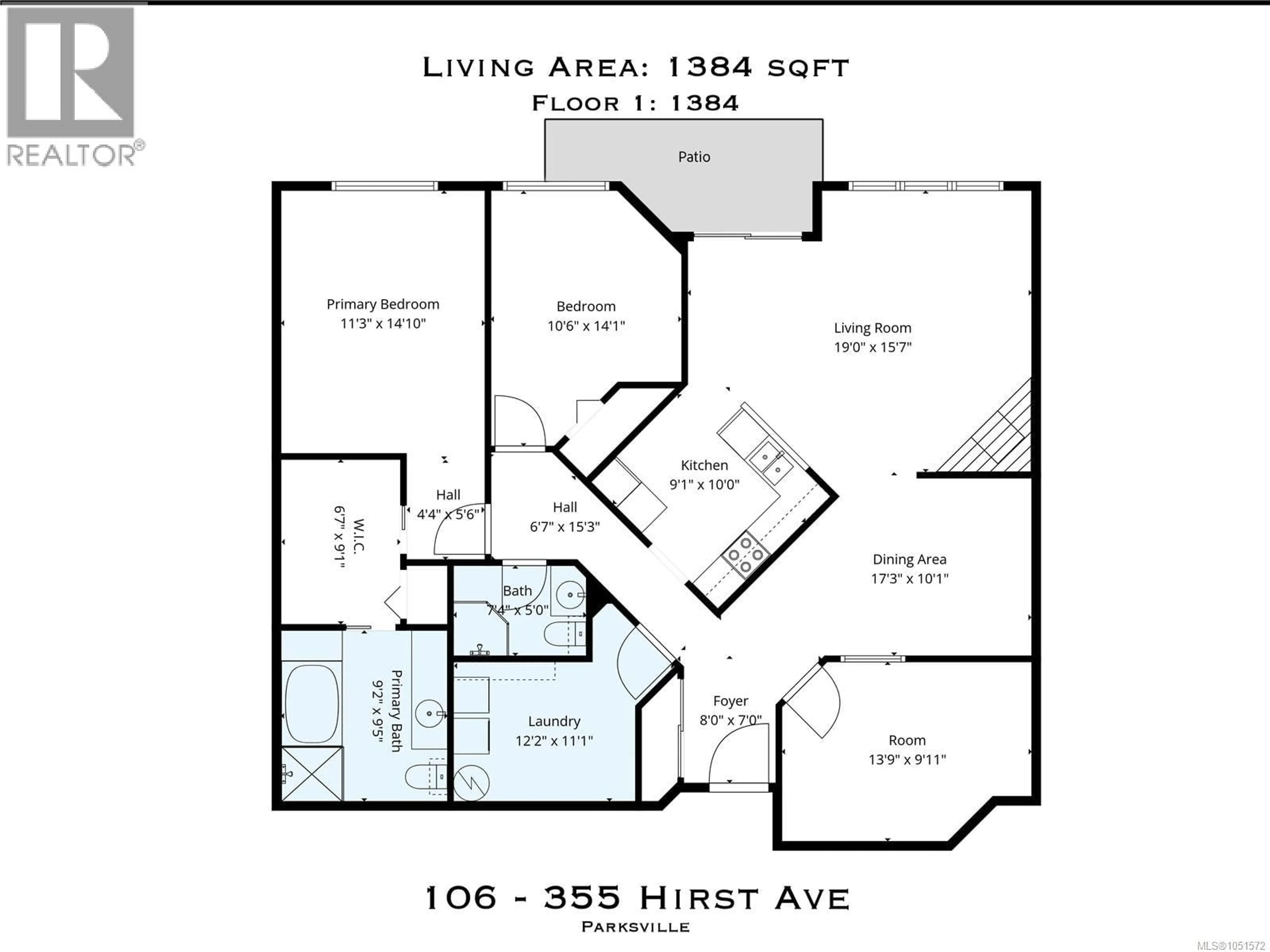 Floor plan for 106 - 335 HIRST AVENUE WEST, Parksville British Columbia V9P2R5
