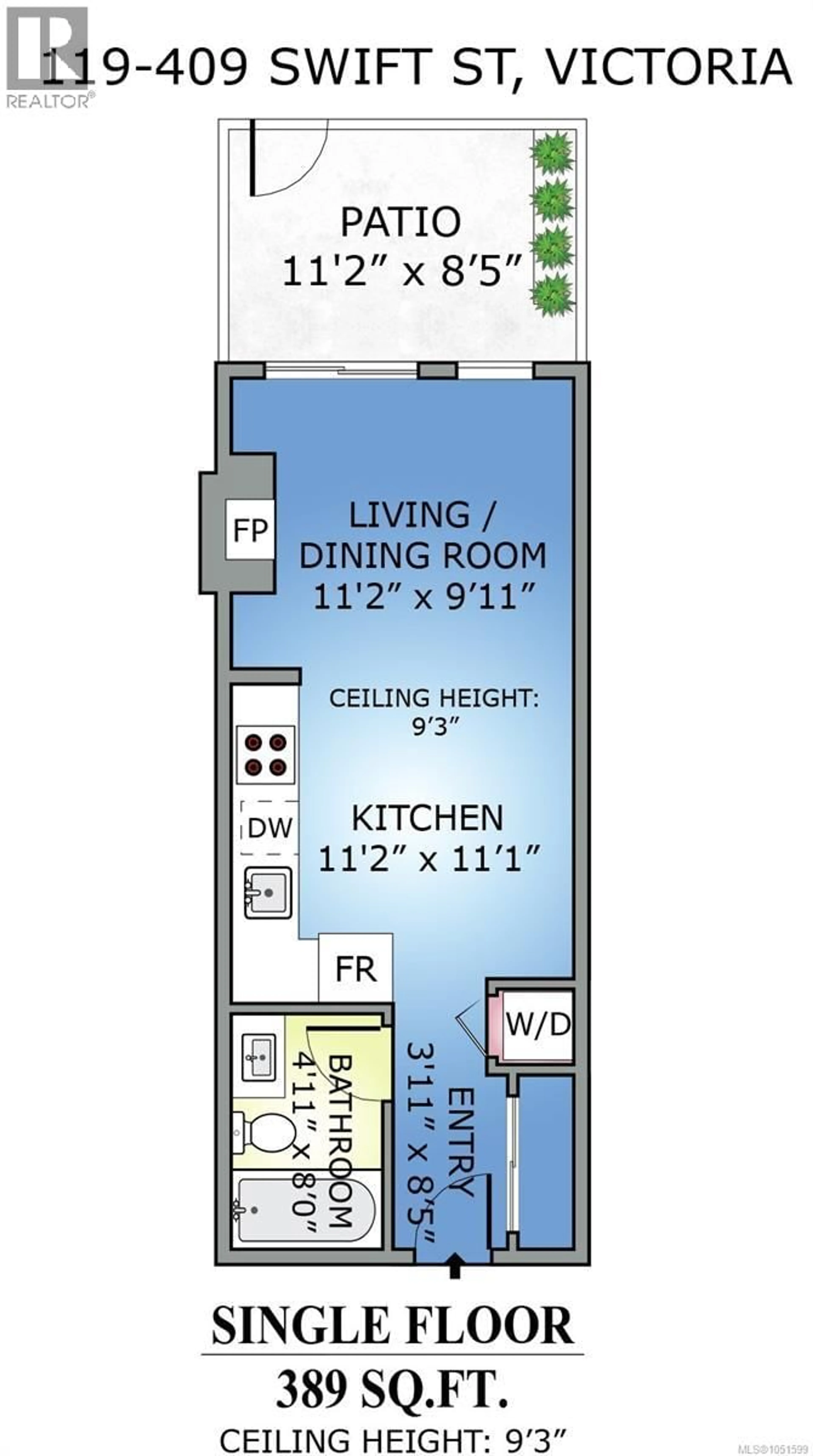 Floor plan for 119 - 409 SWIFT STREET, Victoria British Columbia V8W1V4