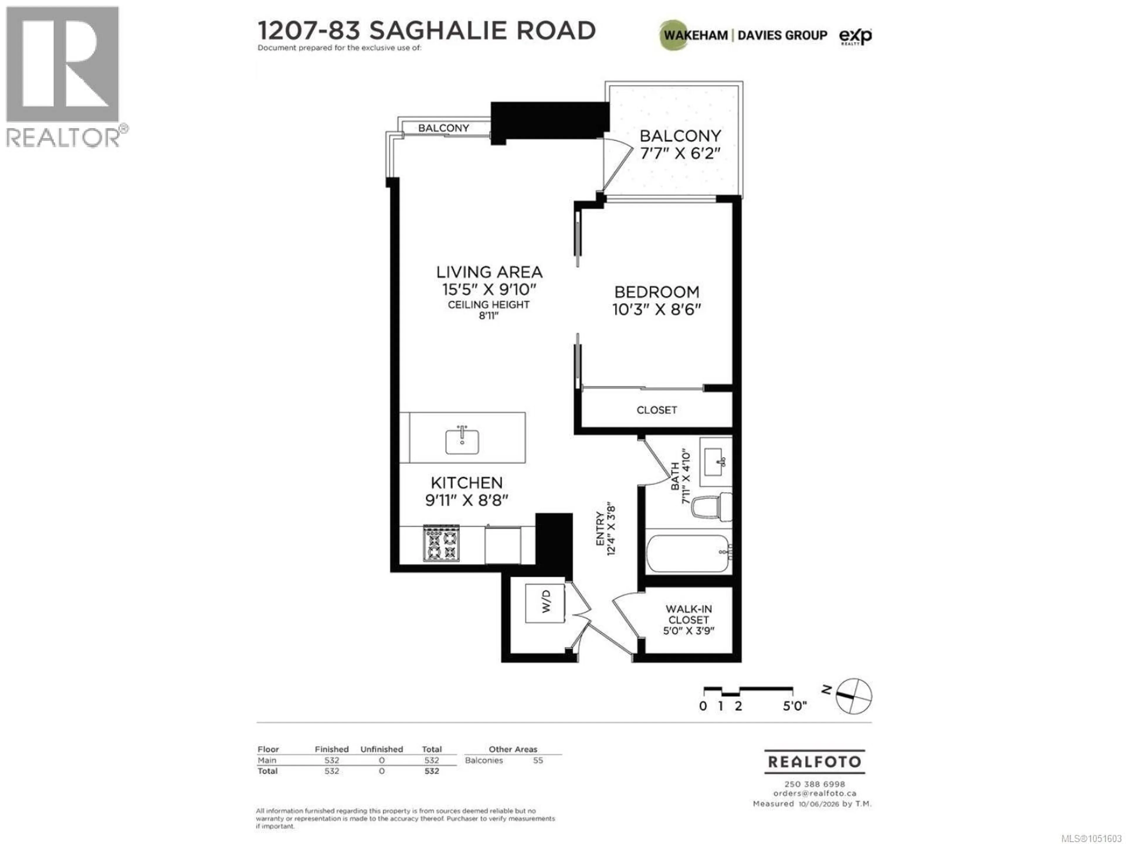 Floor plan for 1207 - 83 SAGHALIE ROAD, Victoria British Columbia V9A0E7