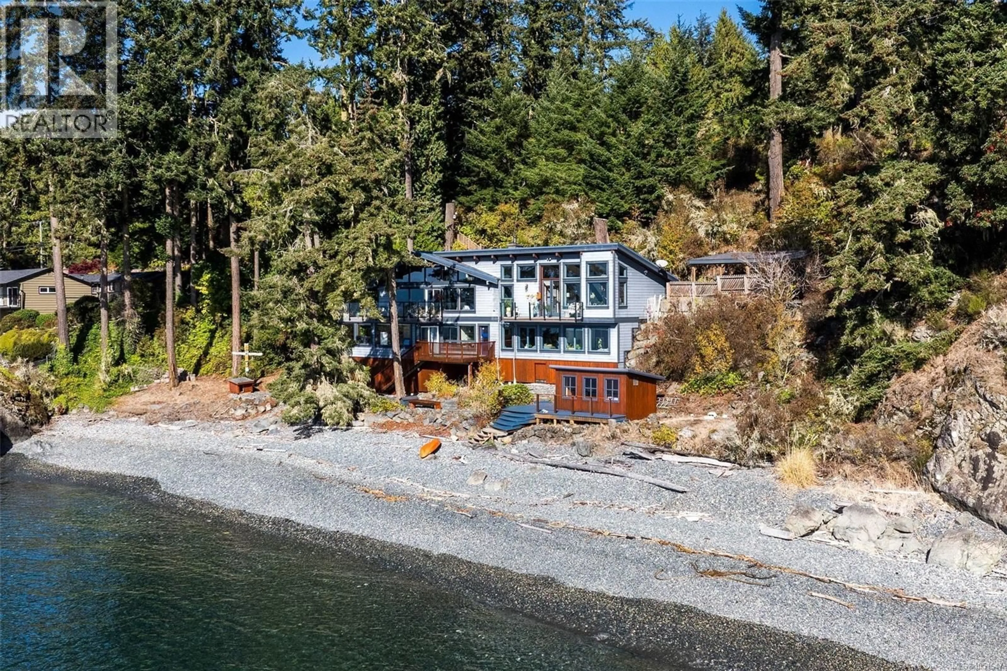 A pic from outside/outdoor area/front of a property/back of a property/a pic from drone, water/lake/river/ocean view for 7995 WEST COAST ROAD, Sooke British Columbia V9Z0R5