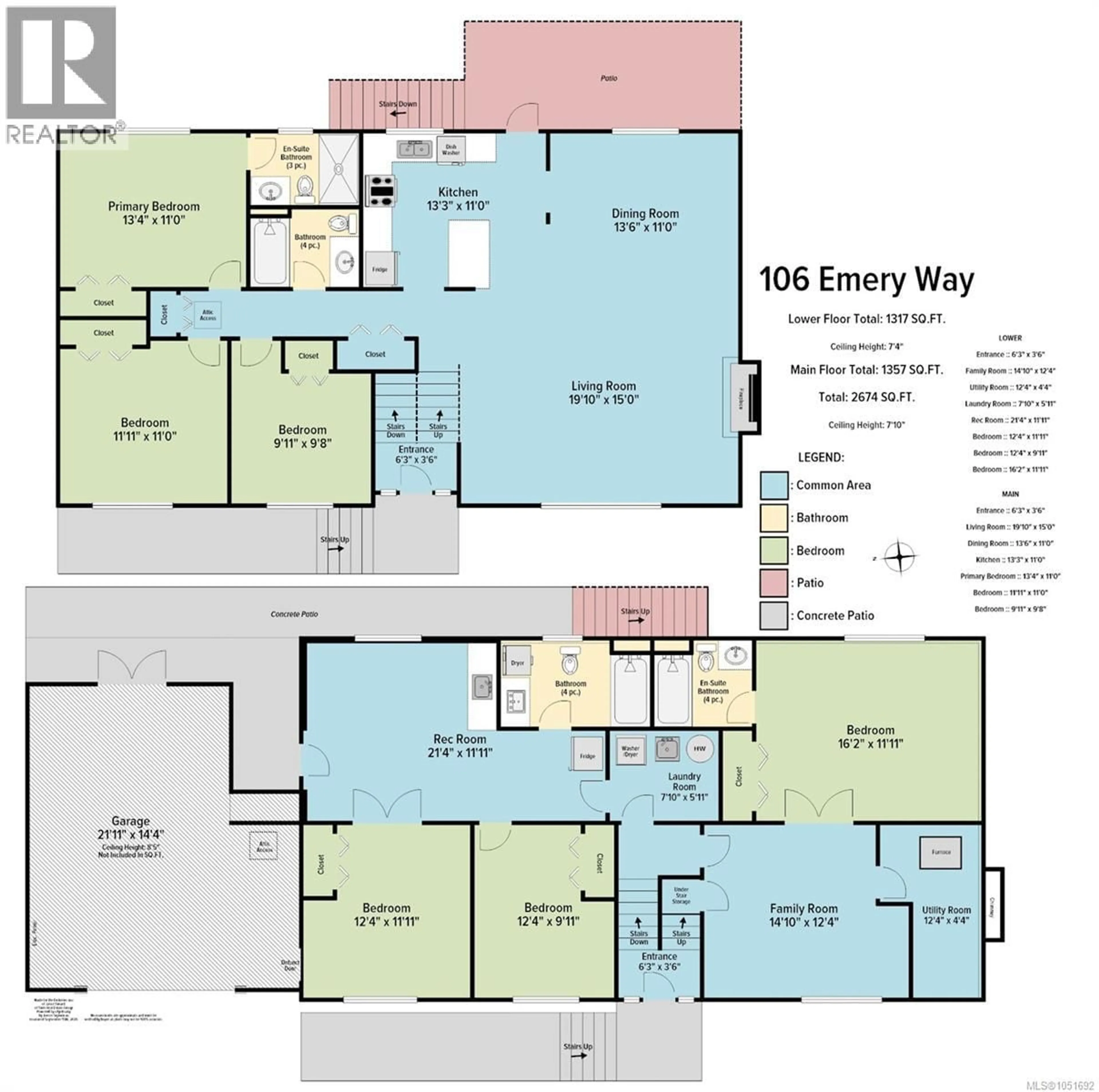 Floor plan for 106 EMERY WAY, Nanaimo British Columbia V9R2A8