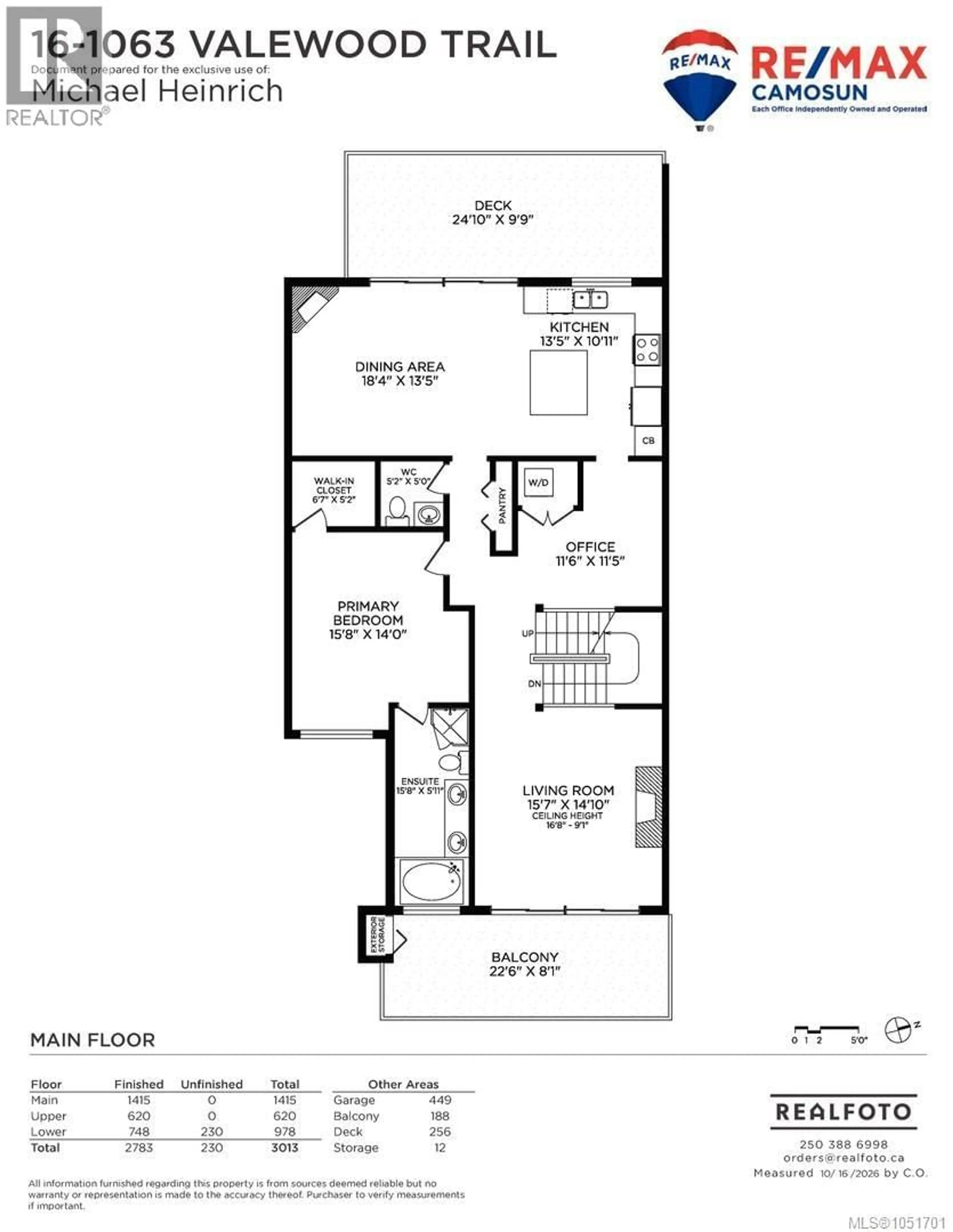 Floor plan for 16 - 1063 VALEWOOD TRAIL, Saanich British Columbia V8X5G5