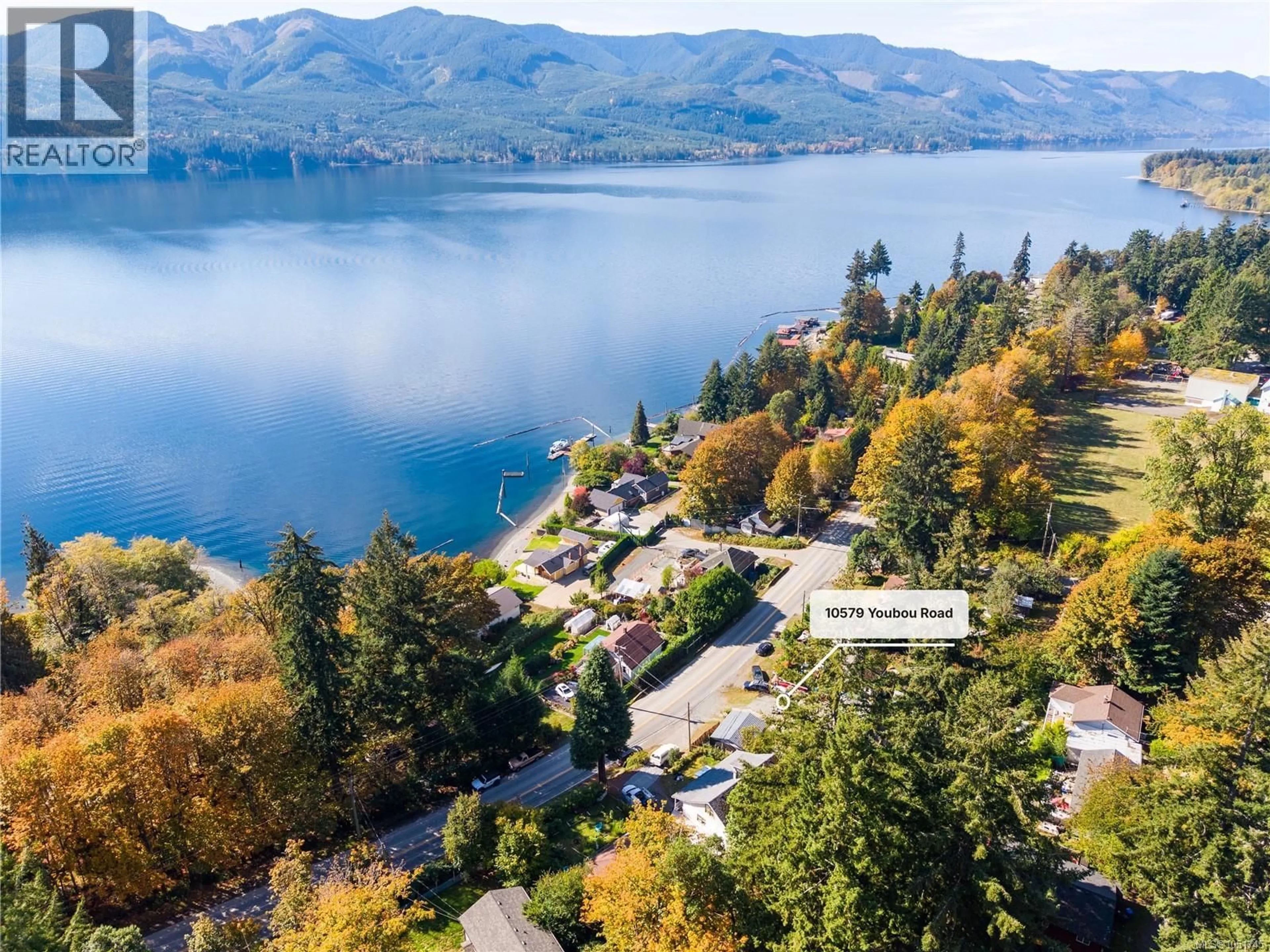 A pic from outside/outdoor area/front of a property/back of a property/a pic from drone, water/lake/river/ocean view for 10579 YOUBOU ROAD, Youbou British Columbia V0R3E1