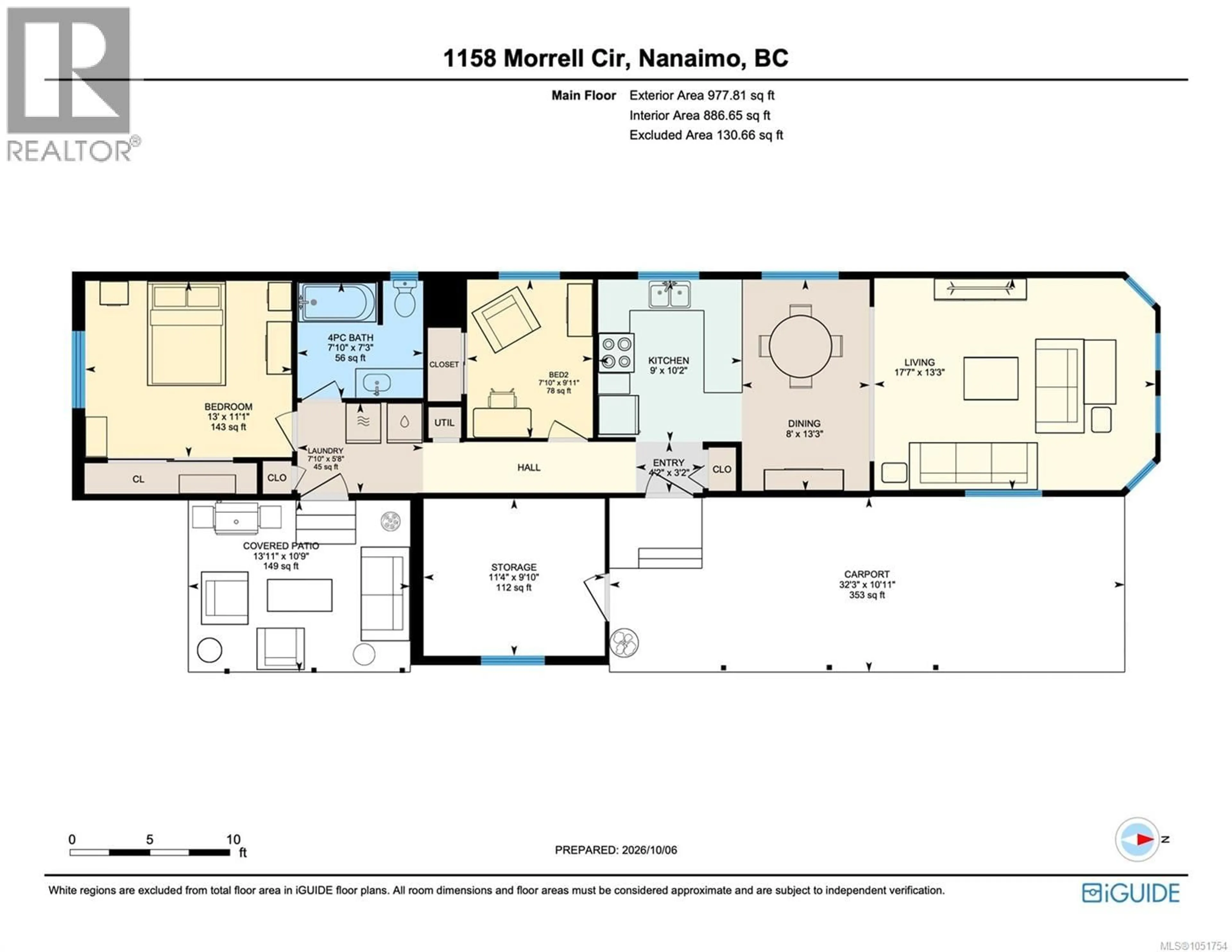 Floor plan for 46 - 1158 MORRELL CIRCLE, Nanaimo British Columbia V9R6K6