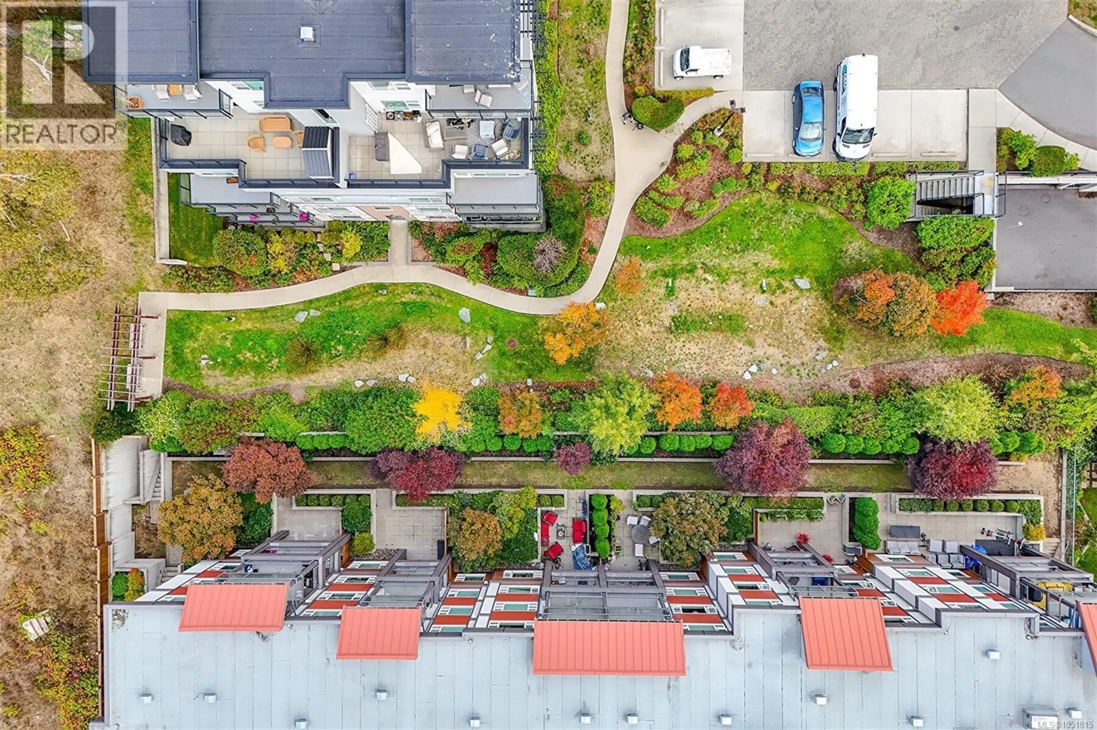 A pic from outside/outdoor area/front of a property/back of a property/a pic from drone, city buildings view from balcony for 104 - 1016 INVERNESS ROAD, Saanich British Columbia V8X0B1